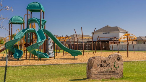 Neighborhood amenities entrance to playground