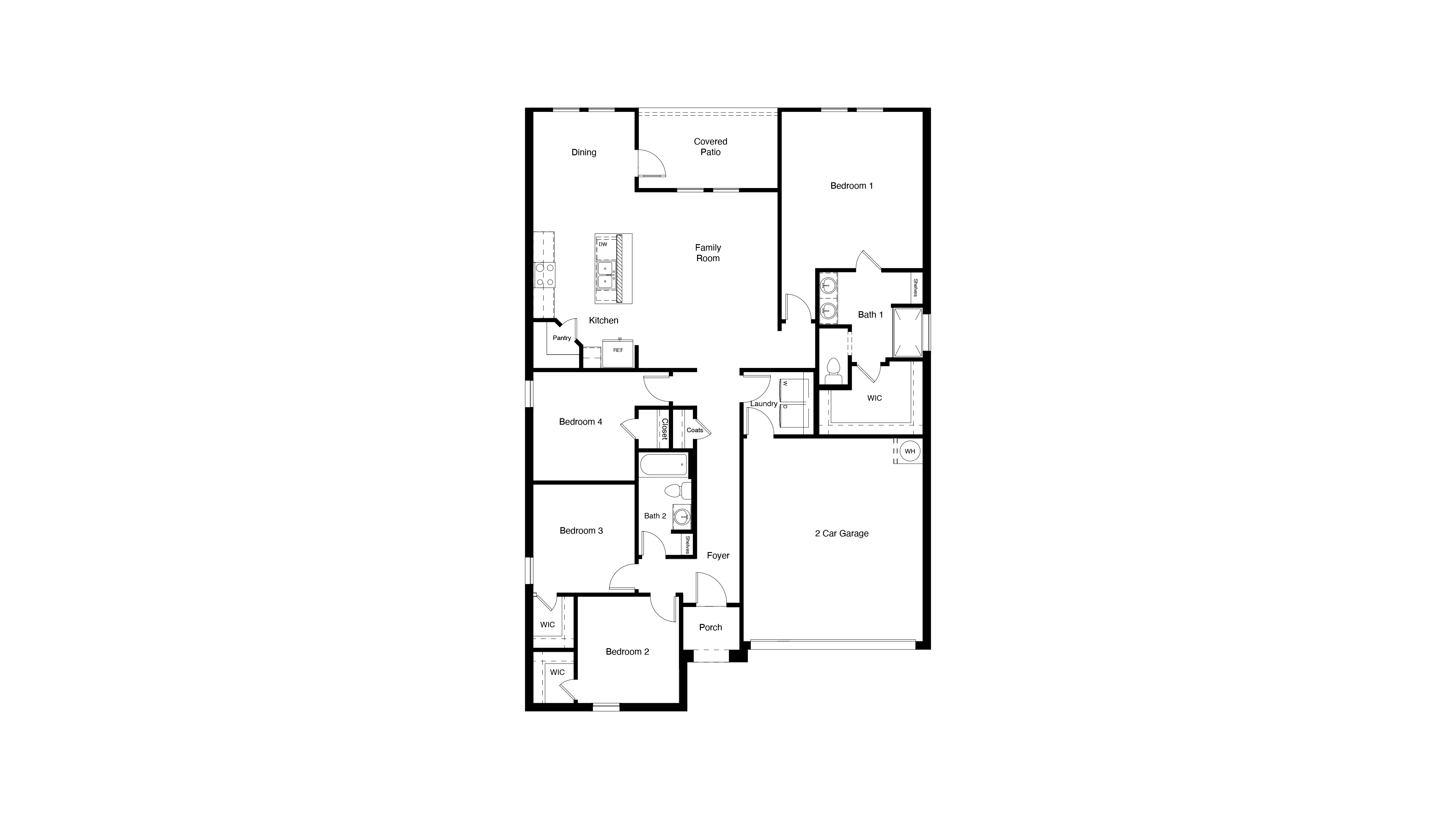Floor plan and layout of Taos single-story home