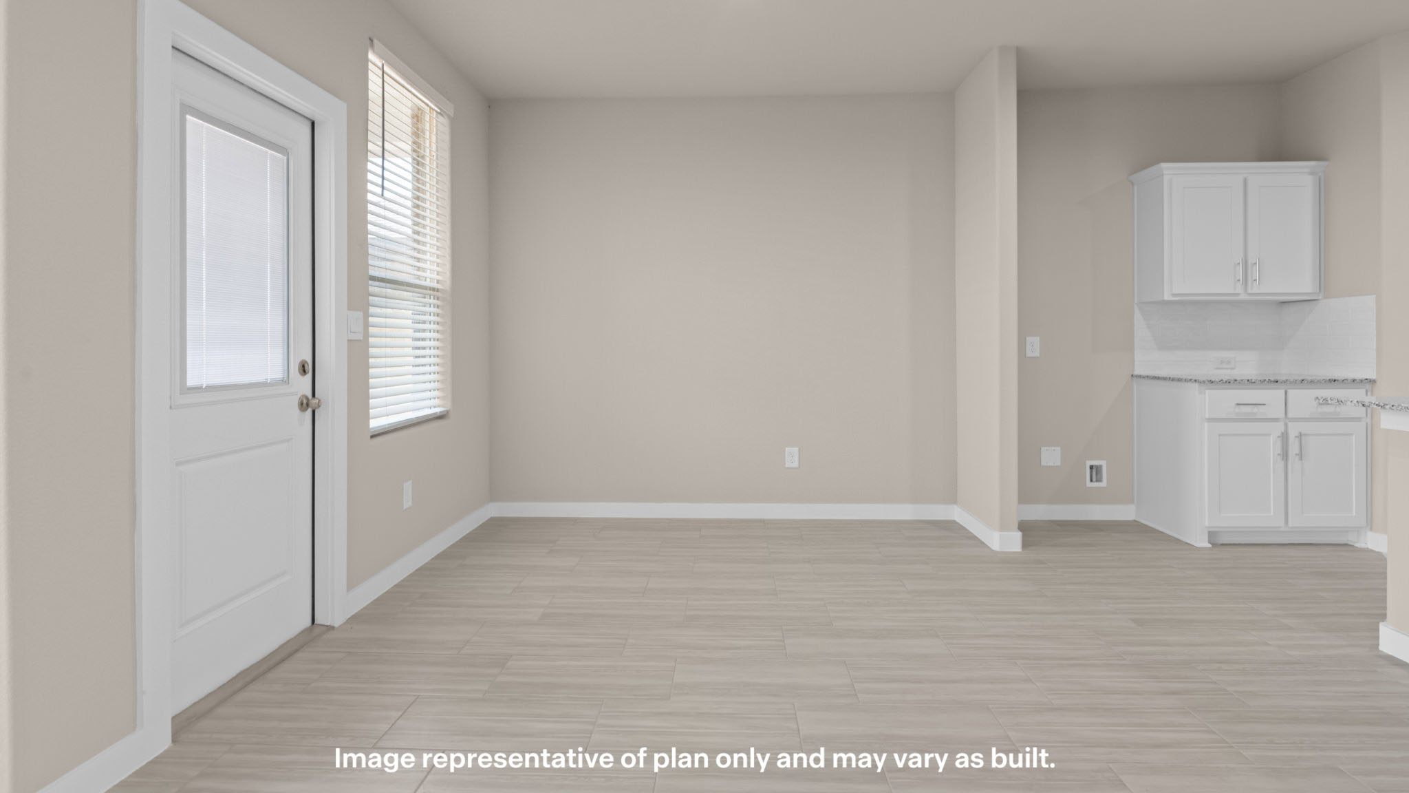 Open dining room space adjacent to kitchen