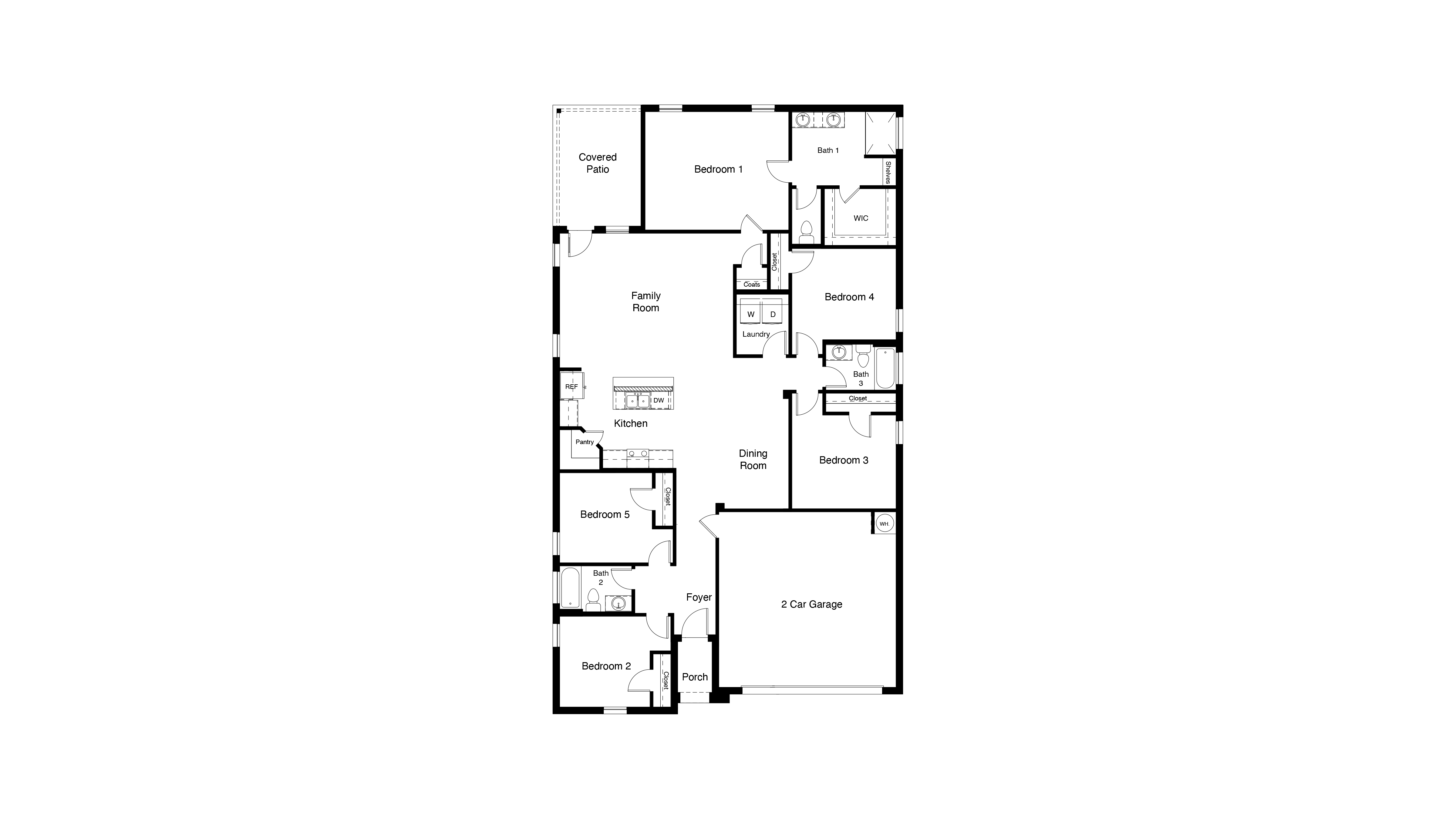 Floor plan and layout of Lexington single-story home