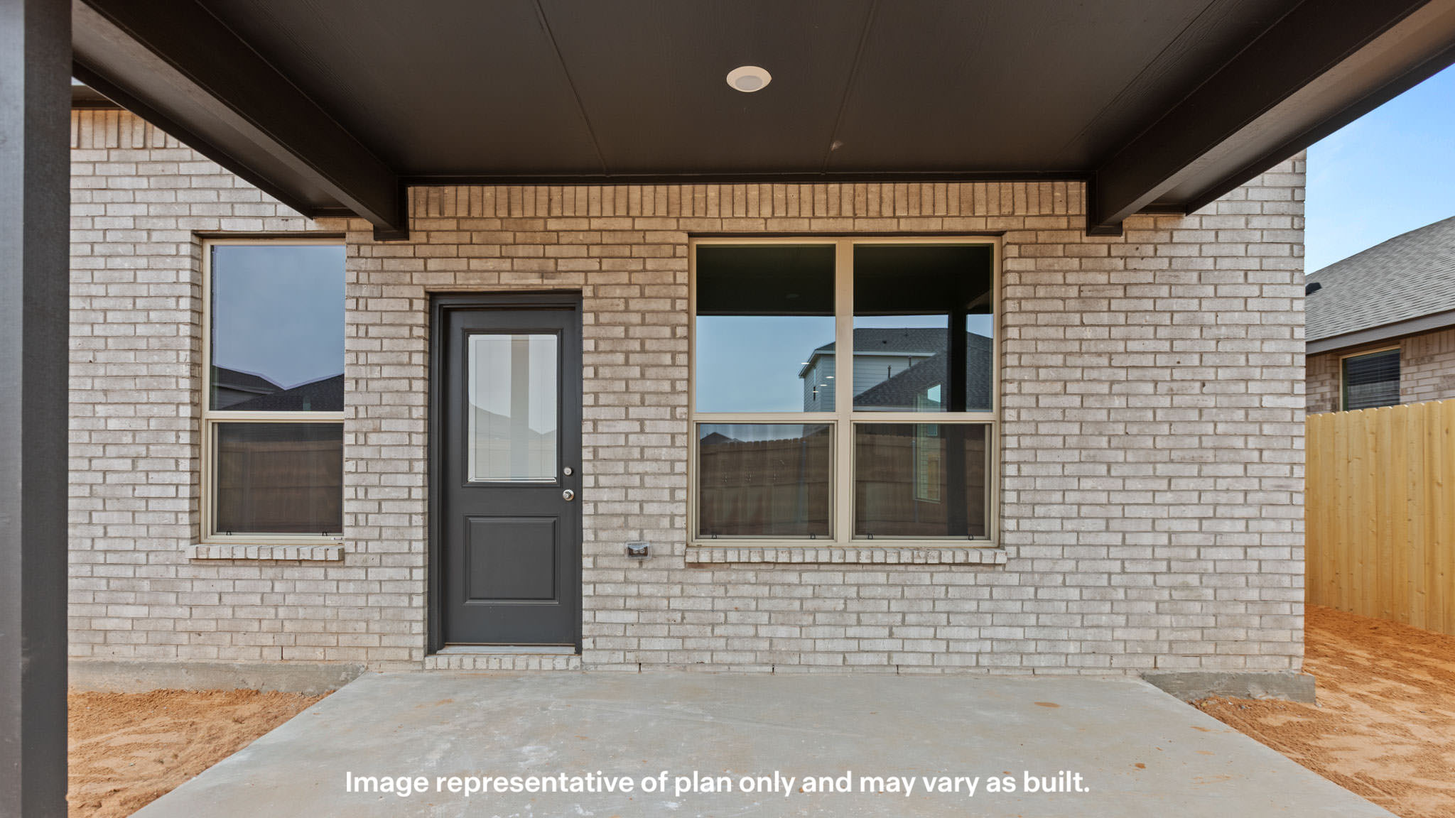 Exterior of two story modern brick home