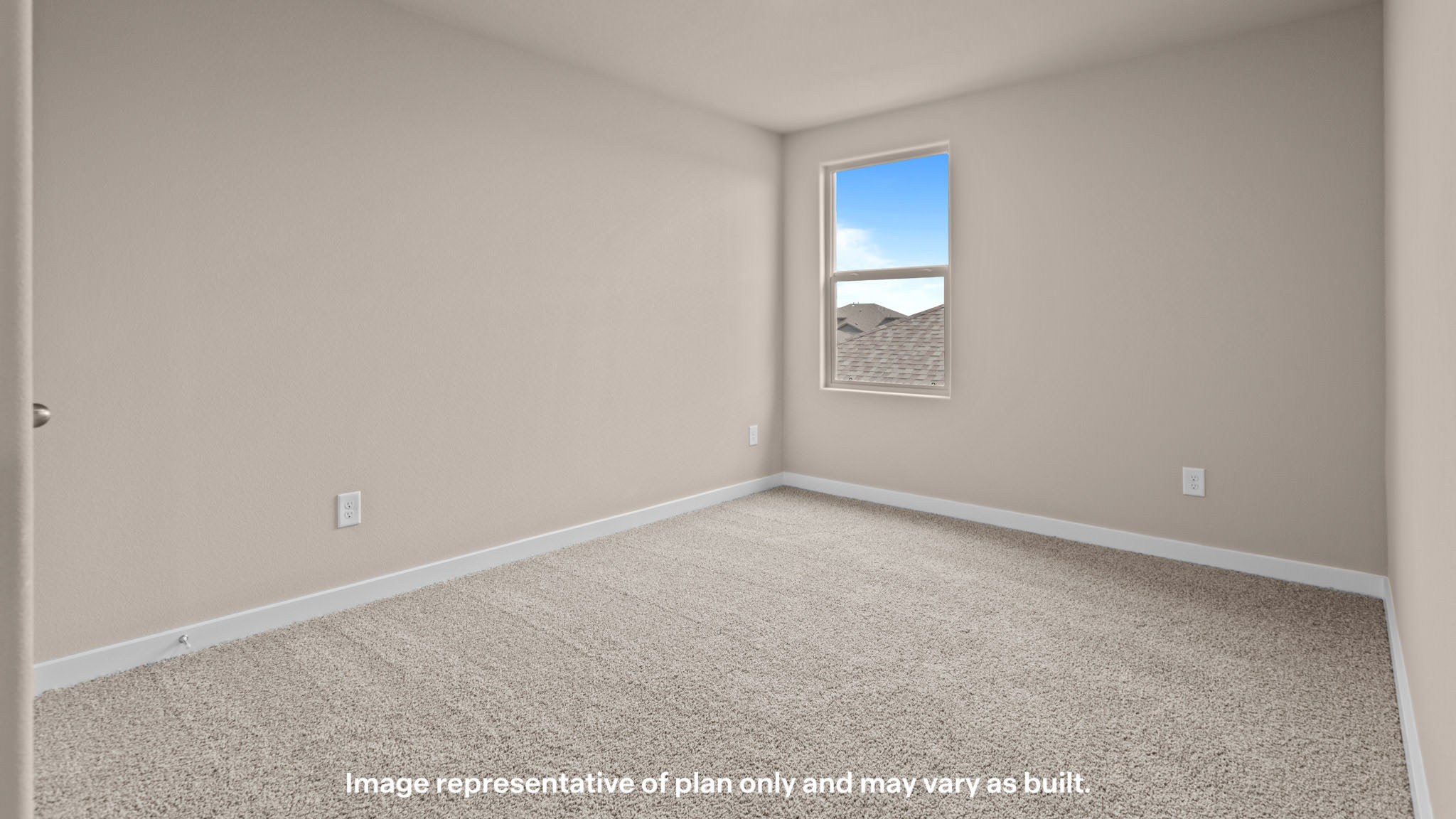 Upstairs guest bedroom 1 with plush carpet floors