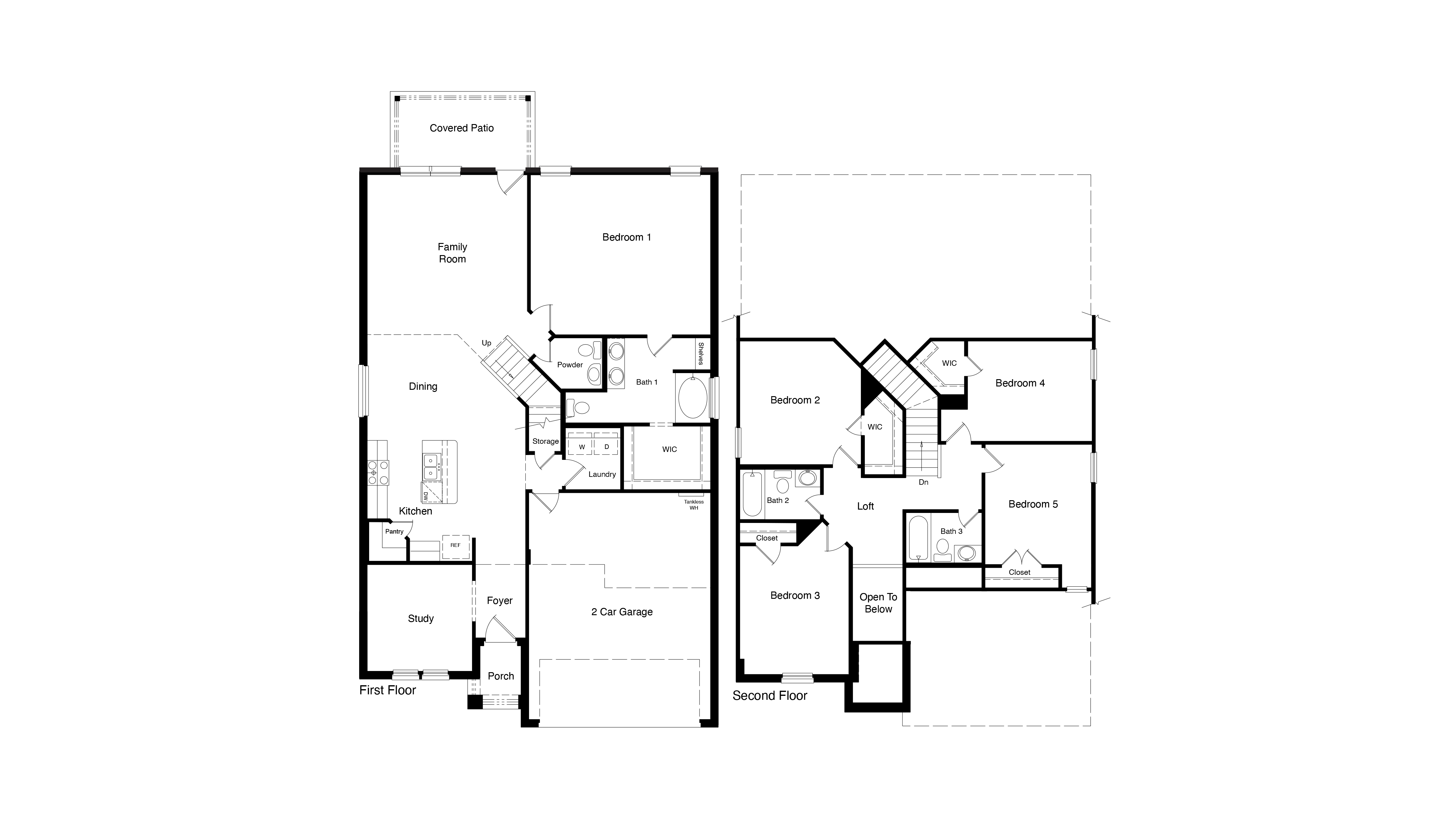 Floor plan and layout of Shelby two-story home