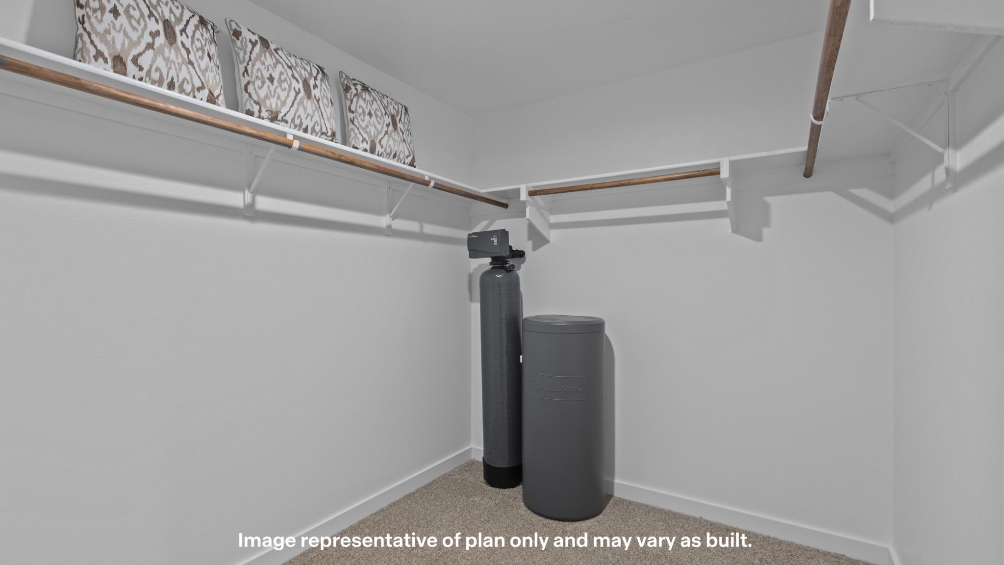 Primary walk-in closet with extra storage space