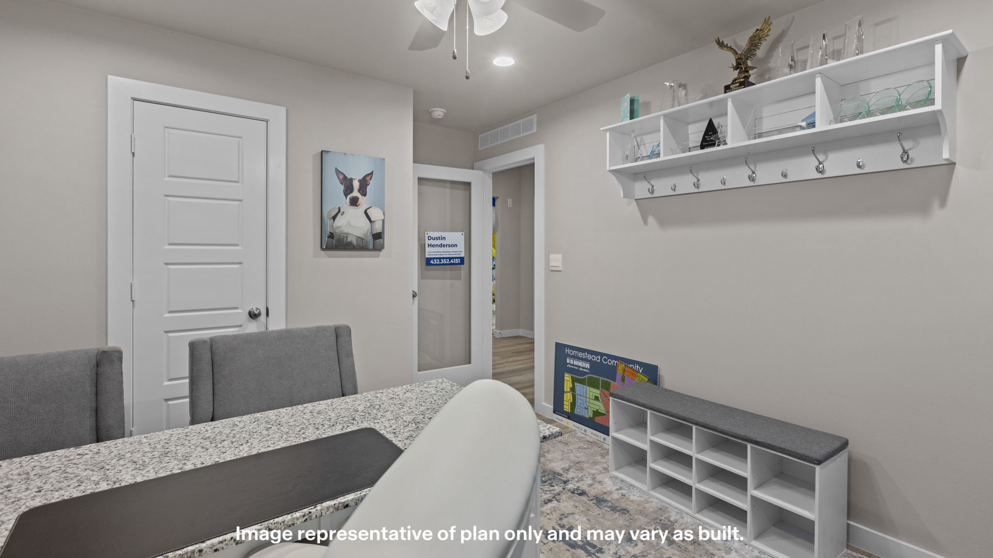 Laundry room and utility closet space with extra storage
