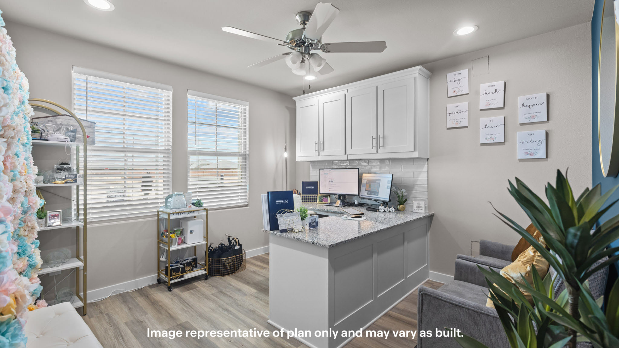 Guest bedroom 1 with front windows and ample natural light