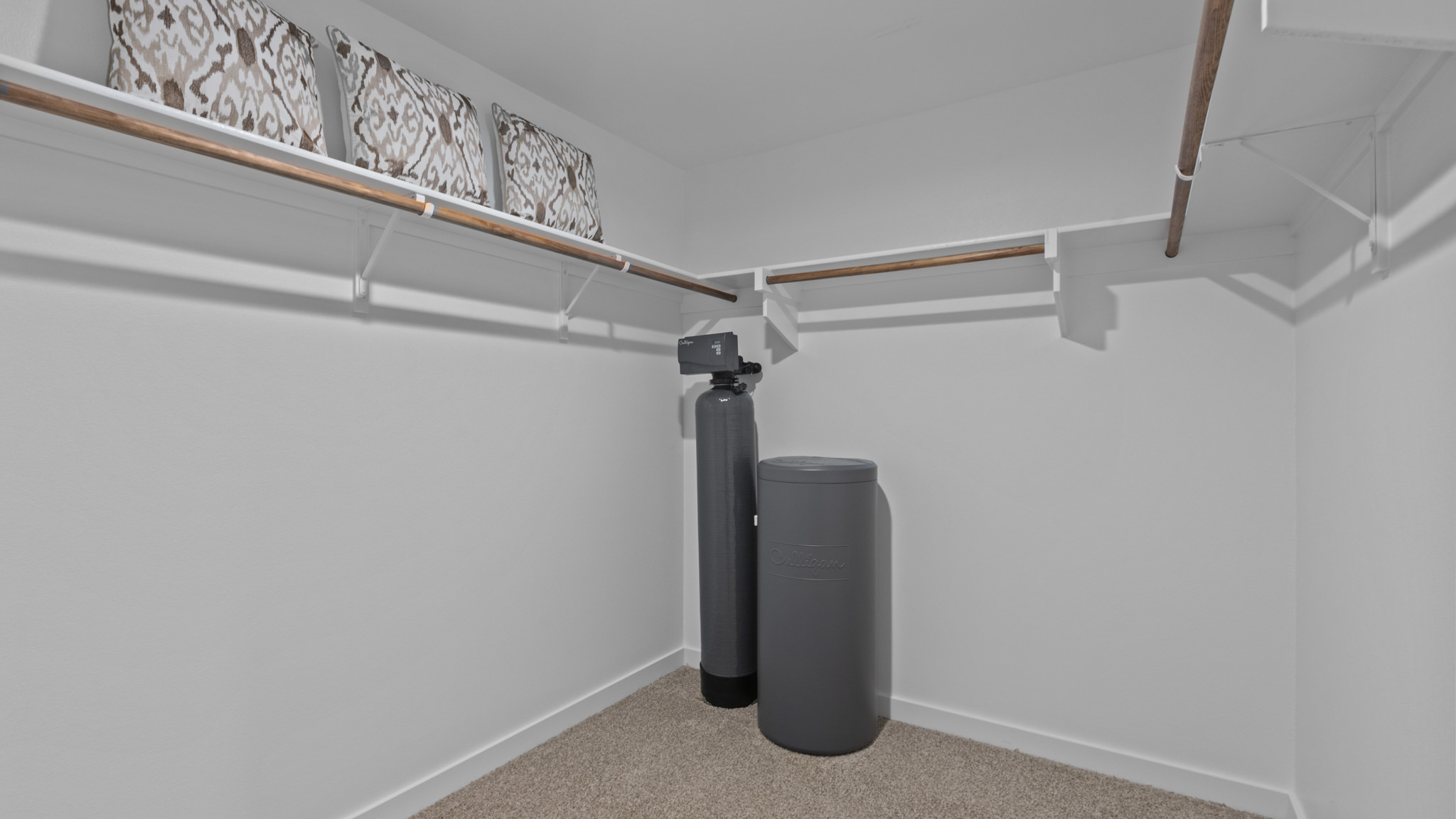 Primary walk-in closet with extra storage space