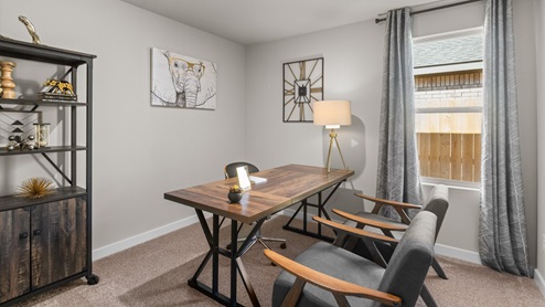 Guest bedroom three designed and decorated as a personal office space