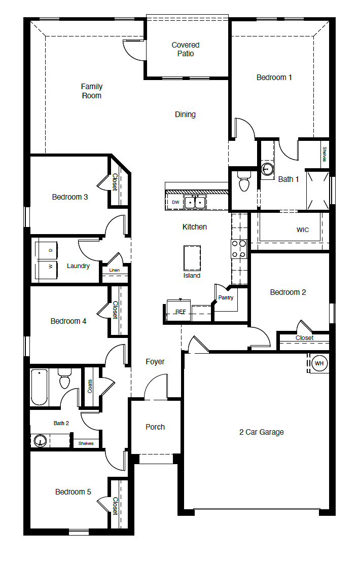 Floor plan of Taylor single-story home