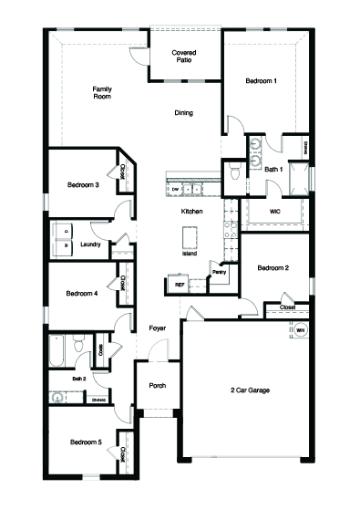 Floor plan and layout of Taylor single-story home