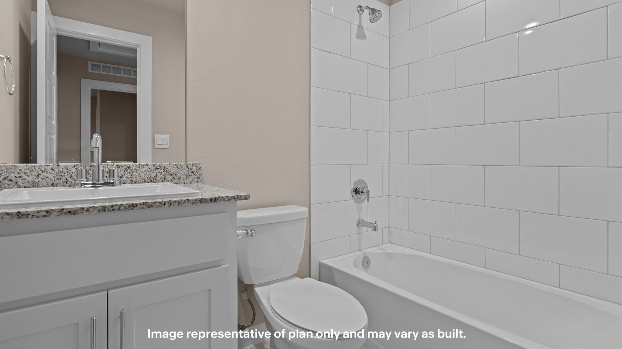 Guest bathroom located between guest bedrooms