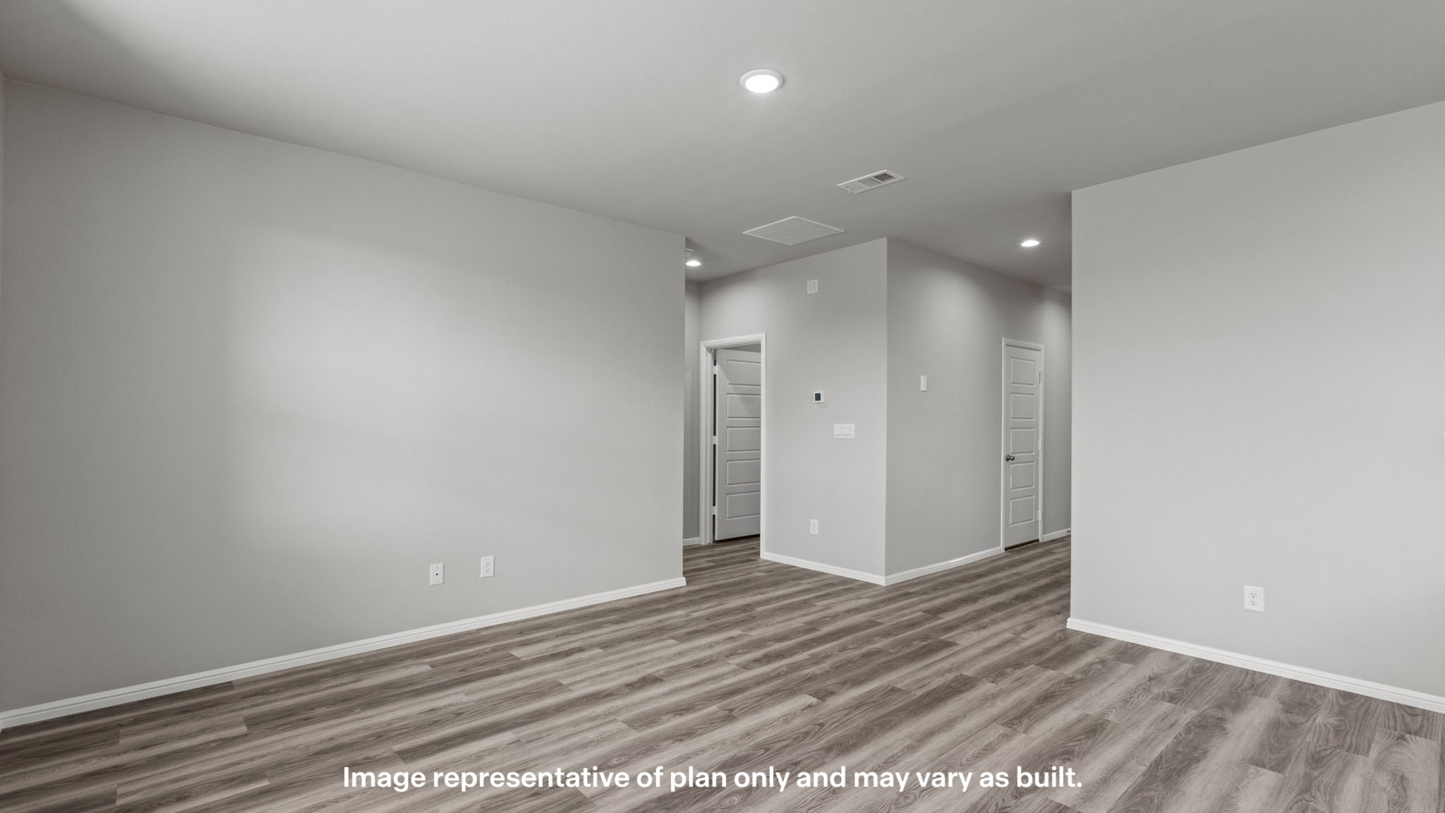 Open concept living, family, dining, and kitchen space