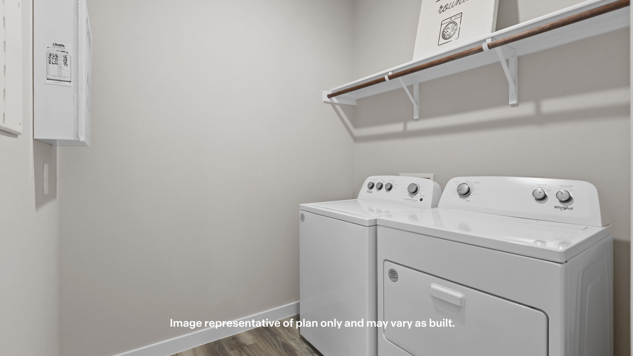 Laundry room and utility closet space with extra storage