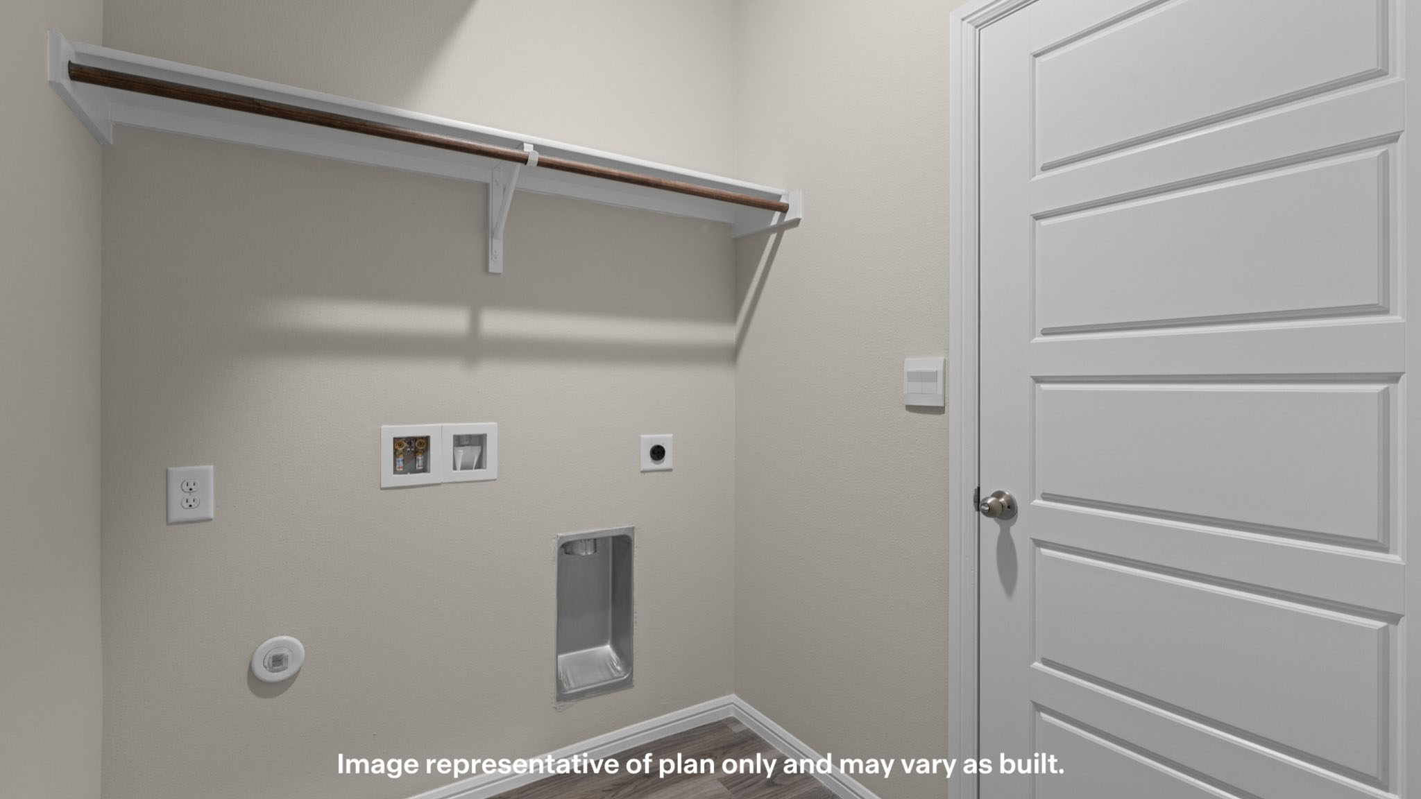 Laundry room and utility closet space with extra storage