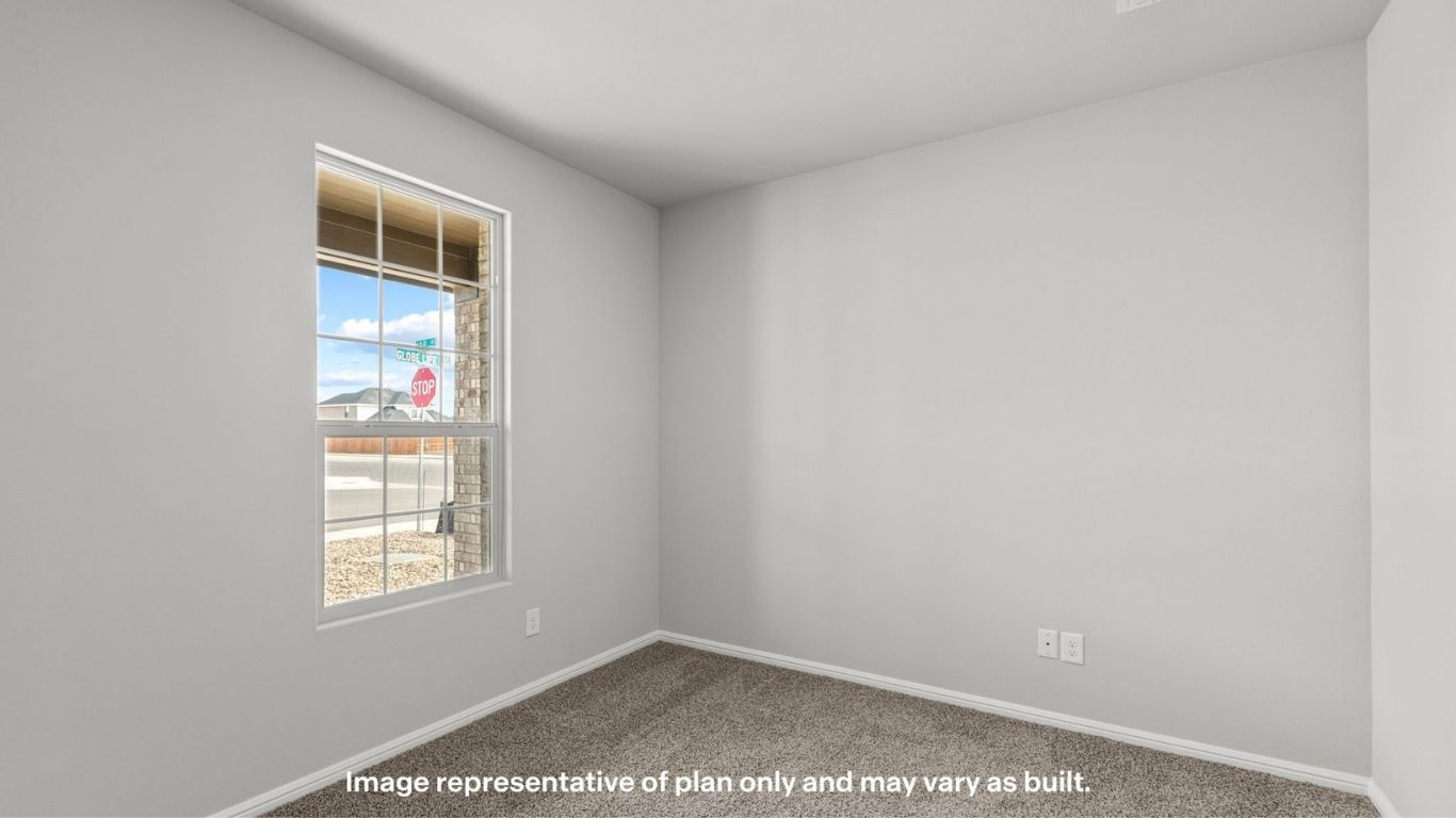 Secondary bedroom with window views and closet access.