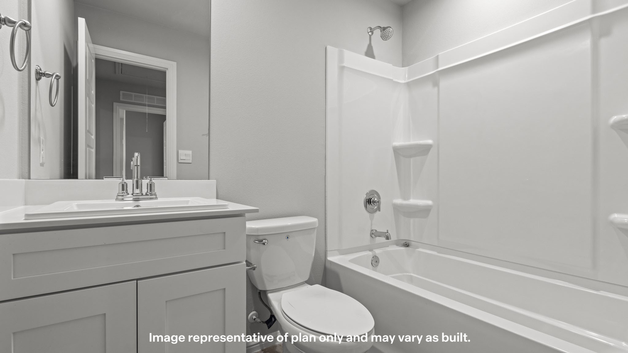 Guest bathroom located between guest bedrooms