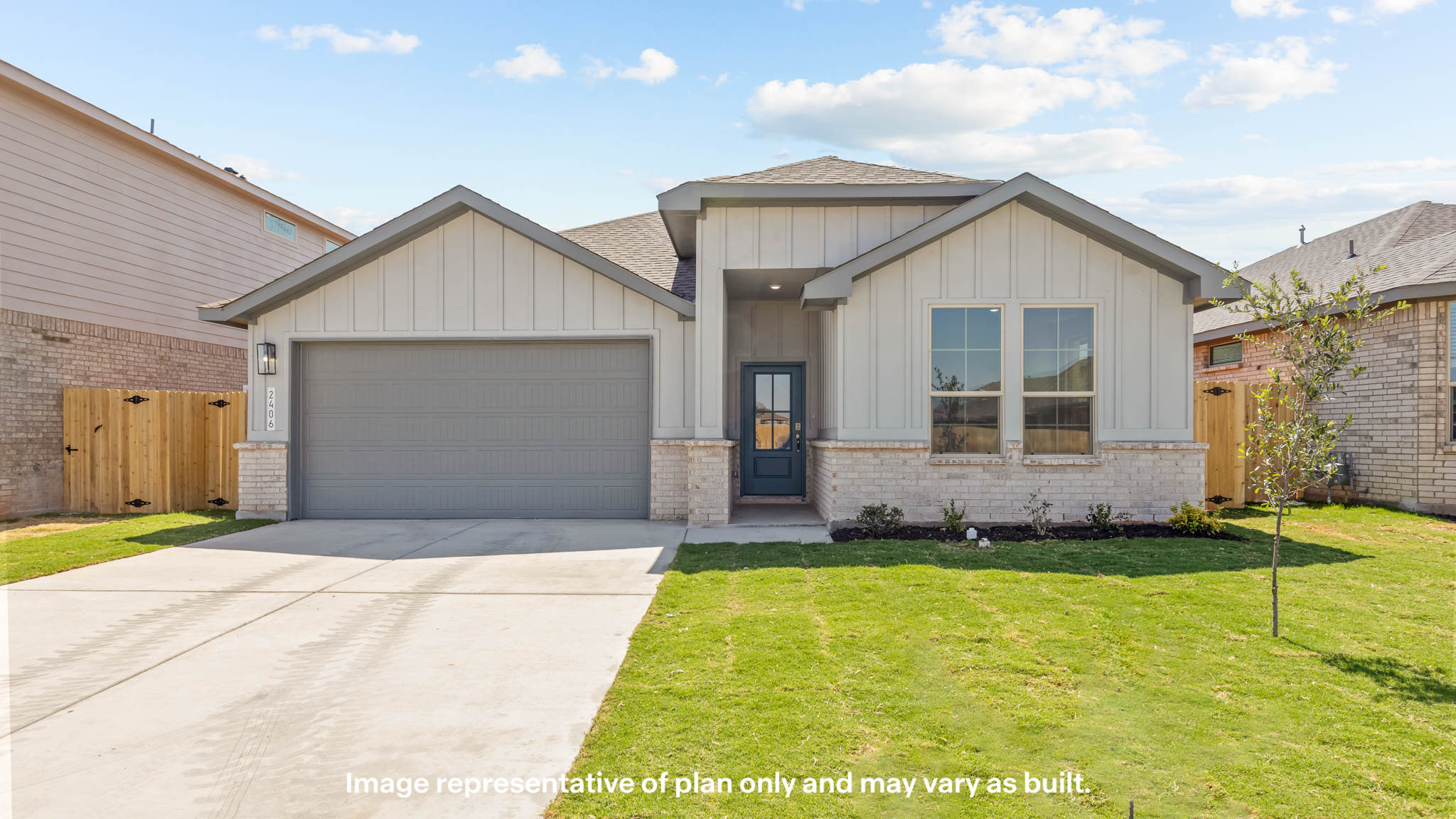 Exterior of single story farmhouse style home
