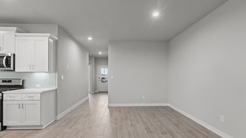 Open concept dining and kitchen area