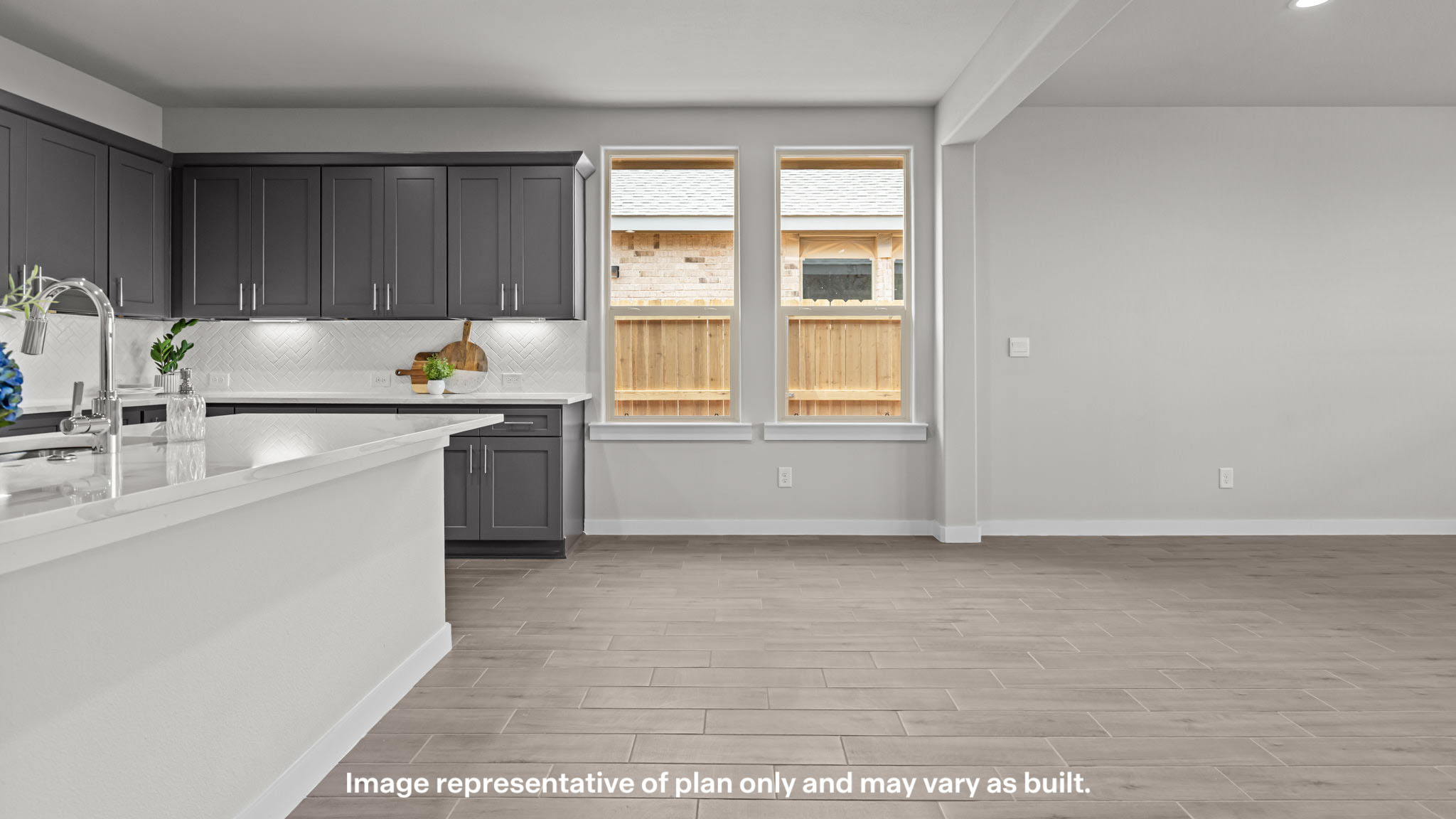 Open dining room space adjacent to kitchen