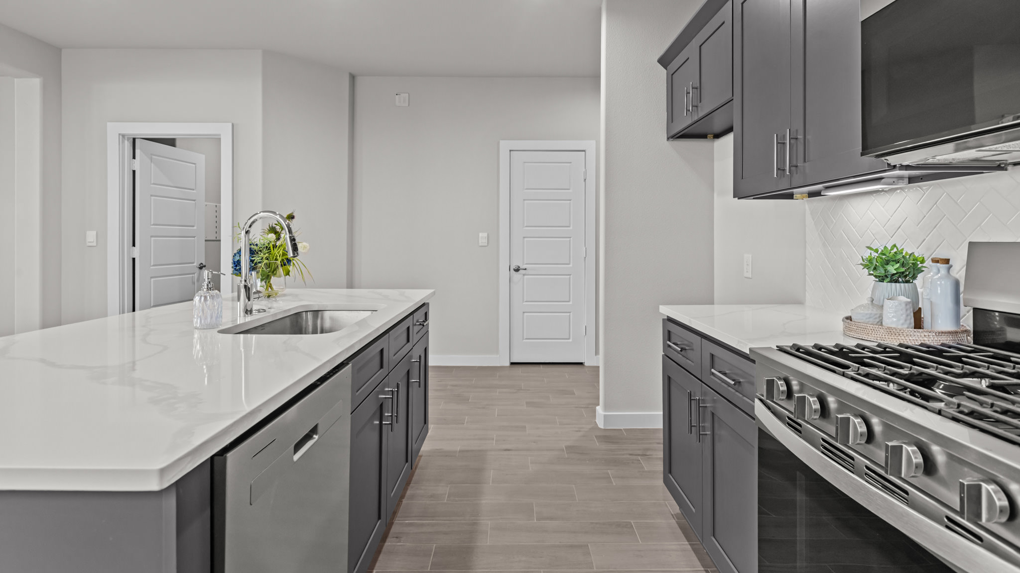 Spacious open kitchen with ample natural light