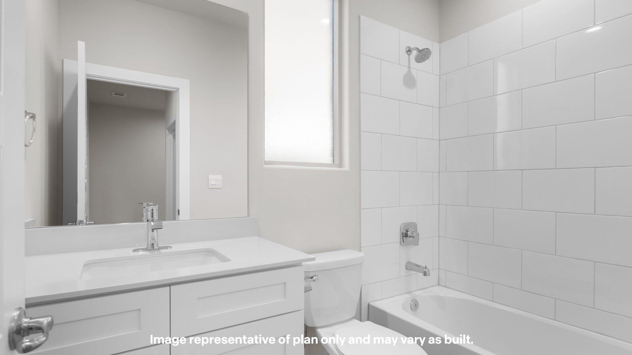 Guest bathroom located between guest bedrooms