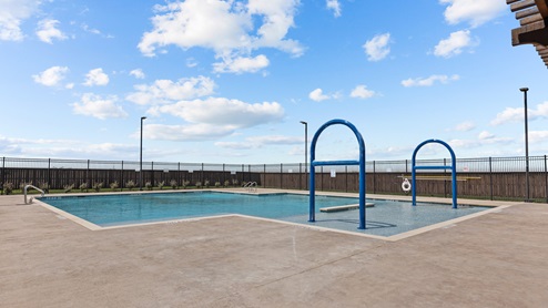 Comfortable swimming pool and sun deck area for residents to enjoy
