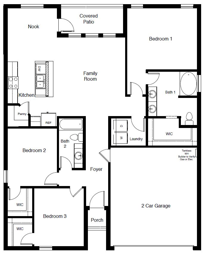Floor plan of Tupelo single-story home
