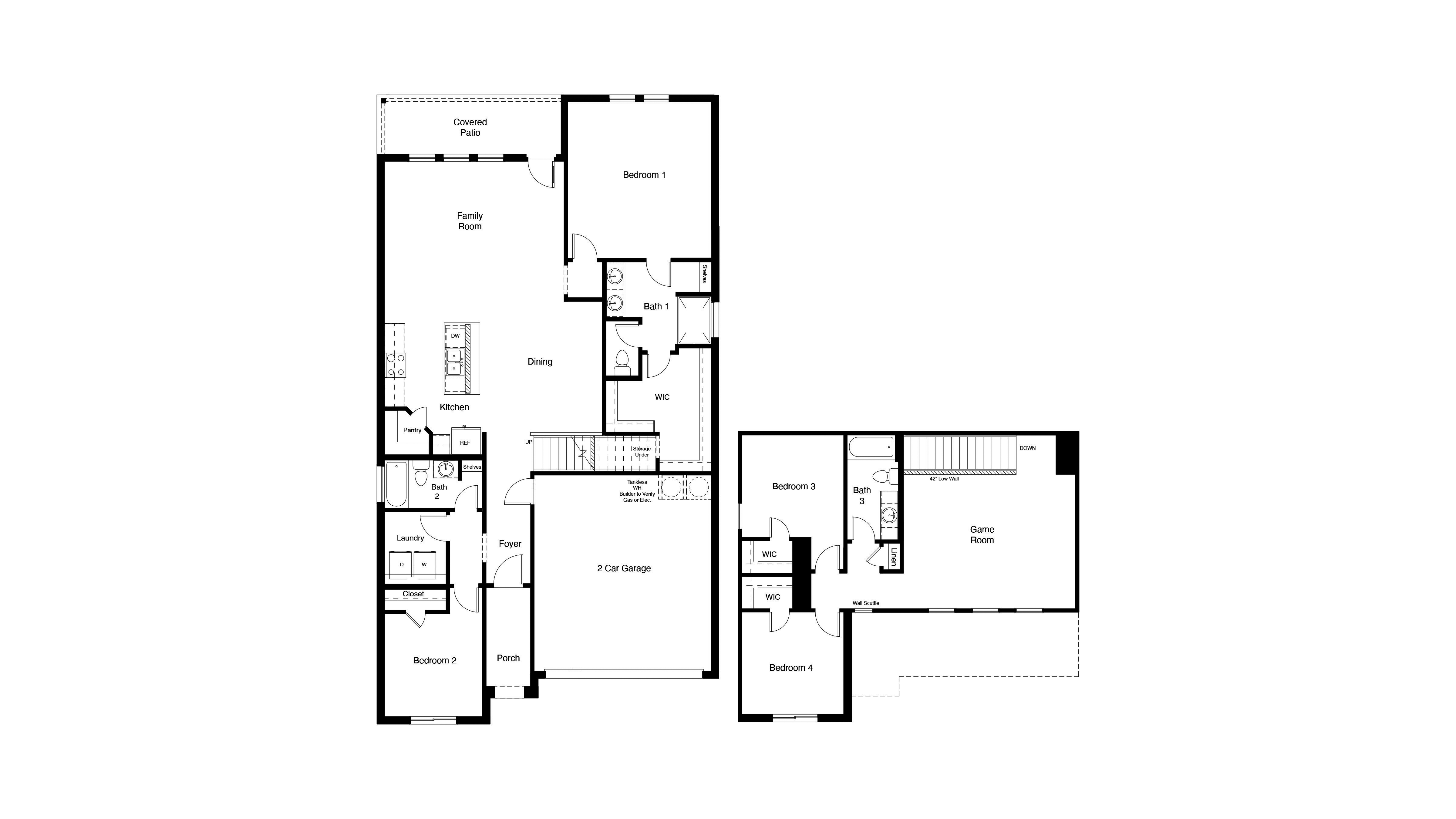 Floor plan of Southhaven two-story home