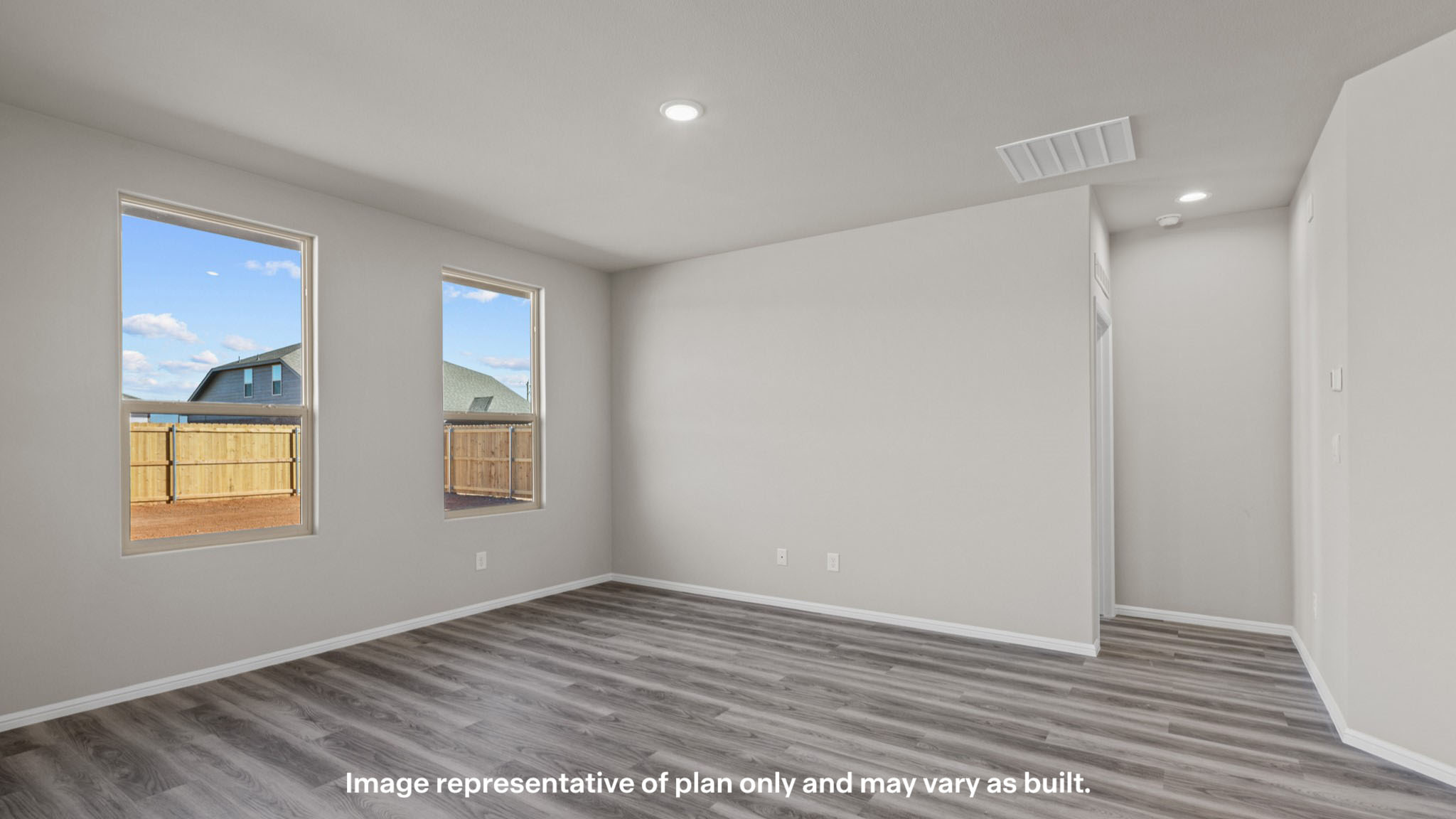 Open concept kitchen, living, family, and dining room space