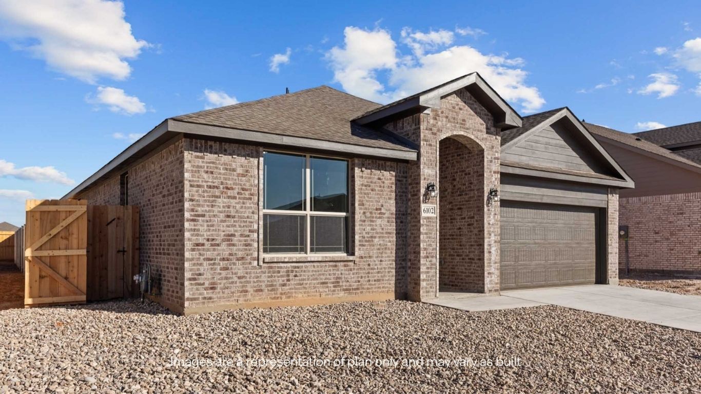 Exterior of single story modern brick style home