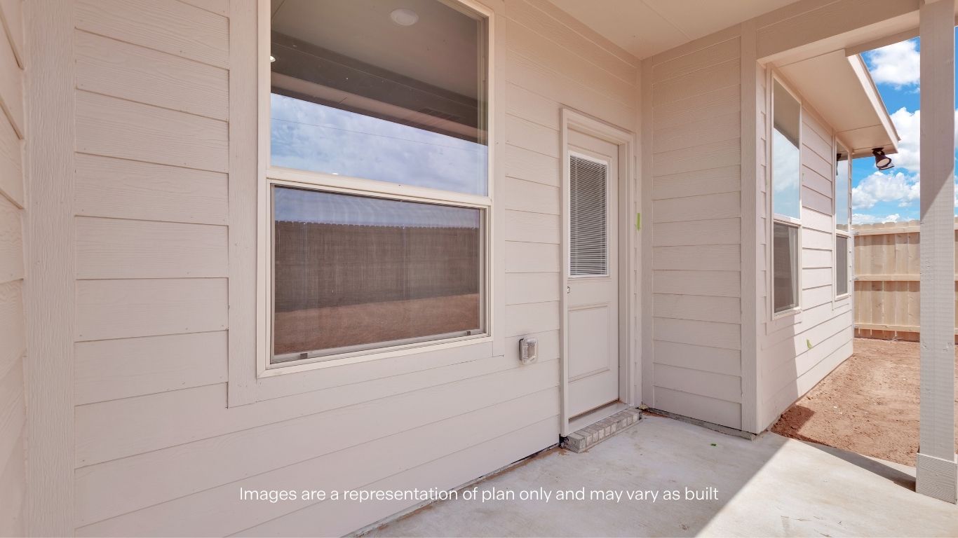 Relax outdoors on the covered patio, perfect for enjoying West Texas evenings.