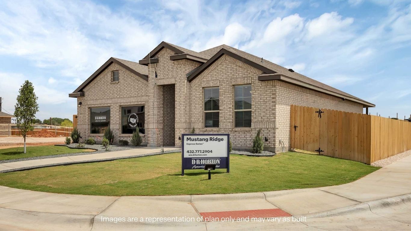 Side view of single story timeless brick home