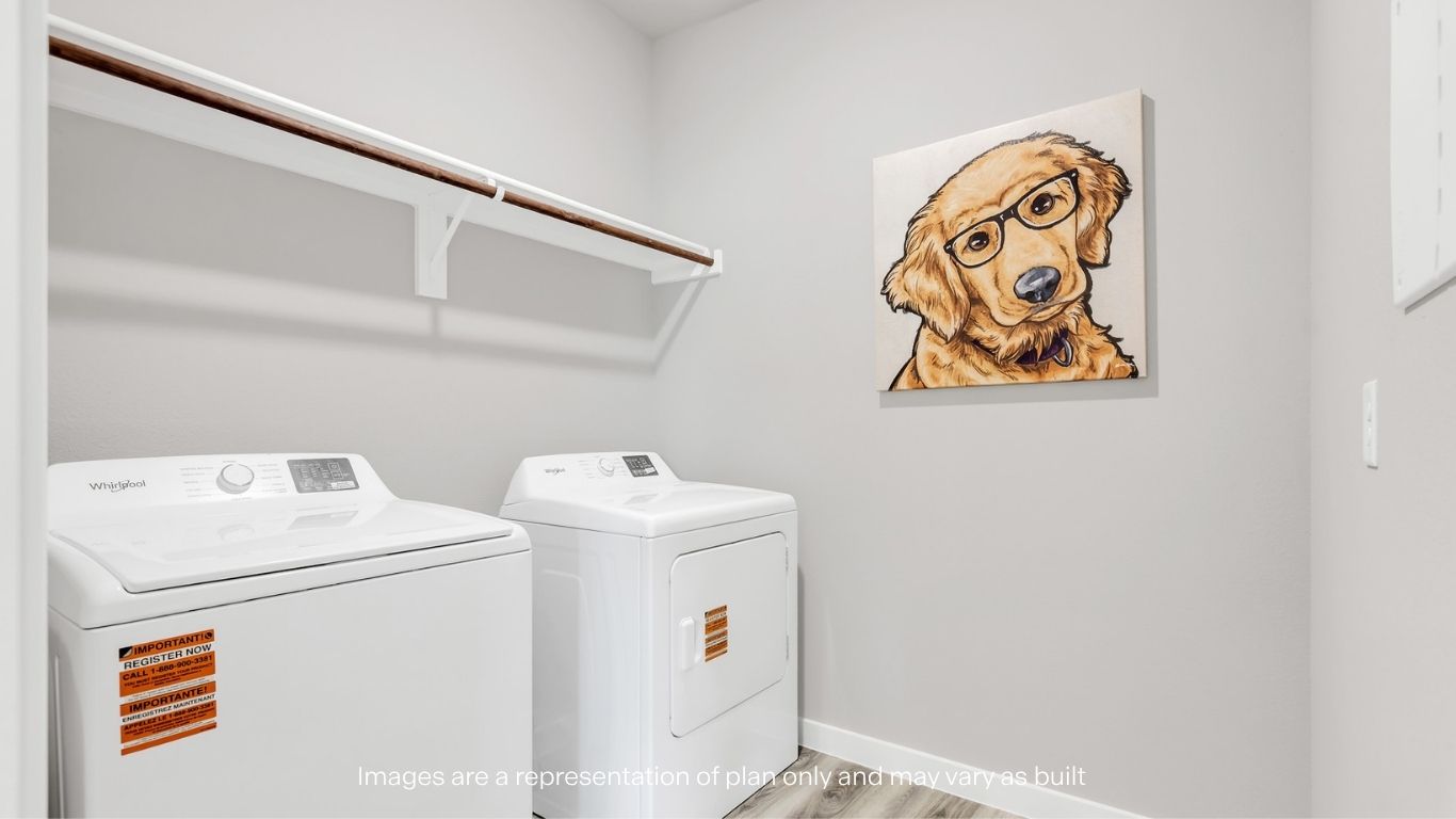 Laundry room and utility closet space with extra storage