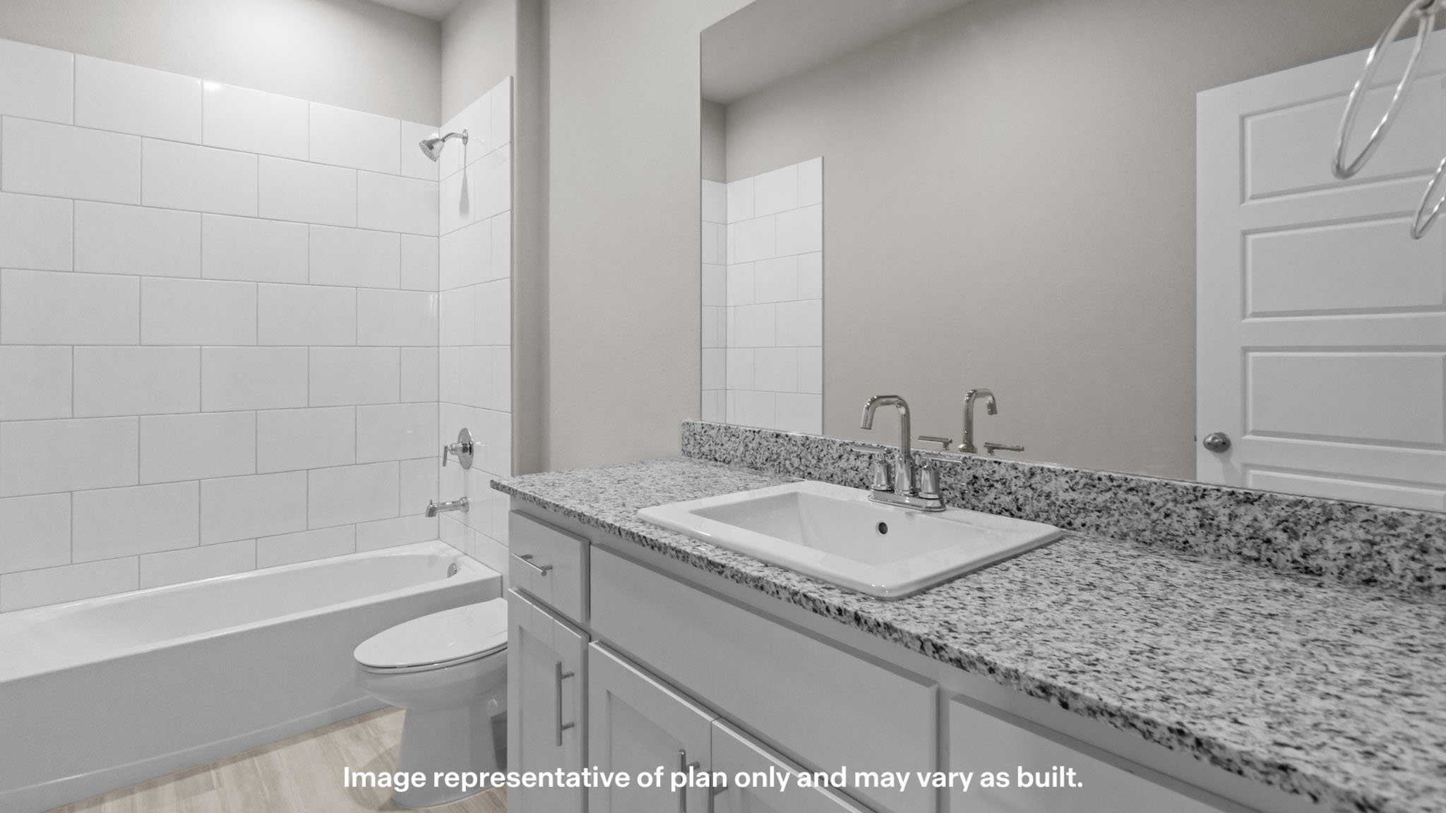 Guest bathroom located between guest bedrooms