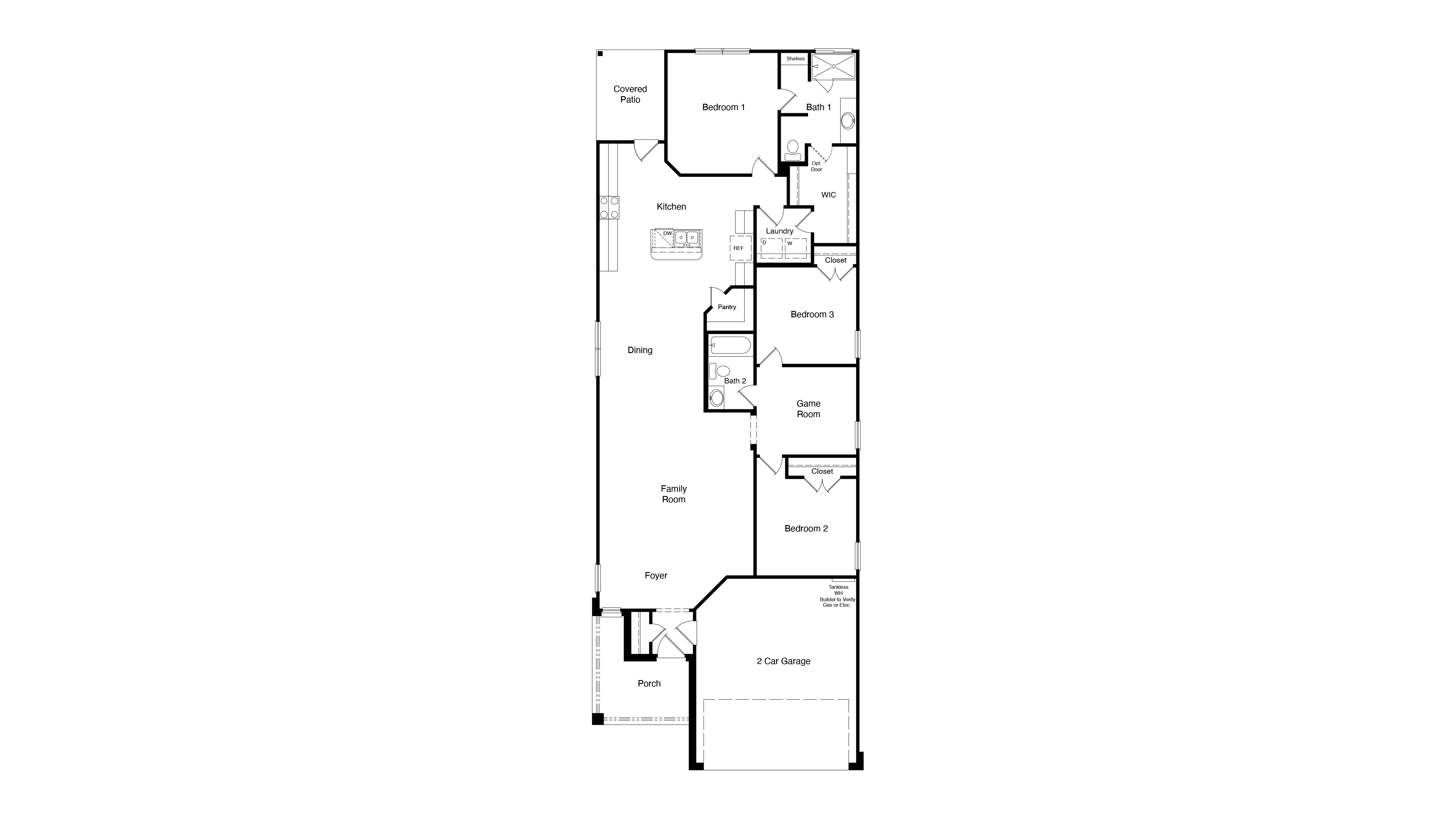 A versatile single-story layout with 3 bedrooms, 2 bathrooms, an open-concept living space, and a bonus game room for added flexibility.