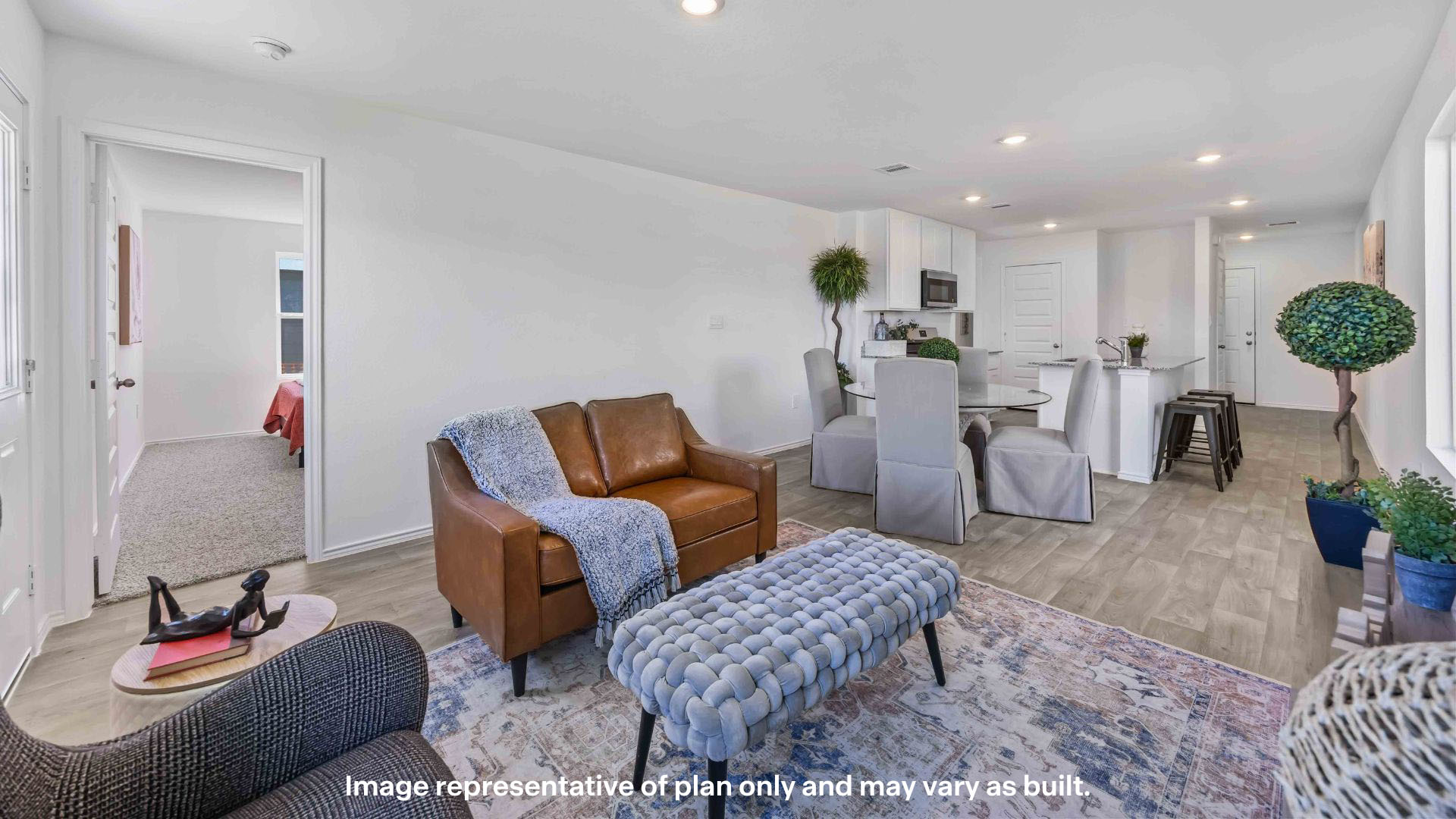 Open concept living, family, dining, and kitchen space