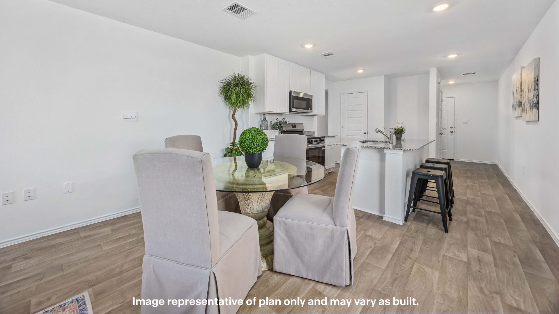 Open dining room space adjacent to kitchen