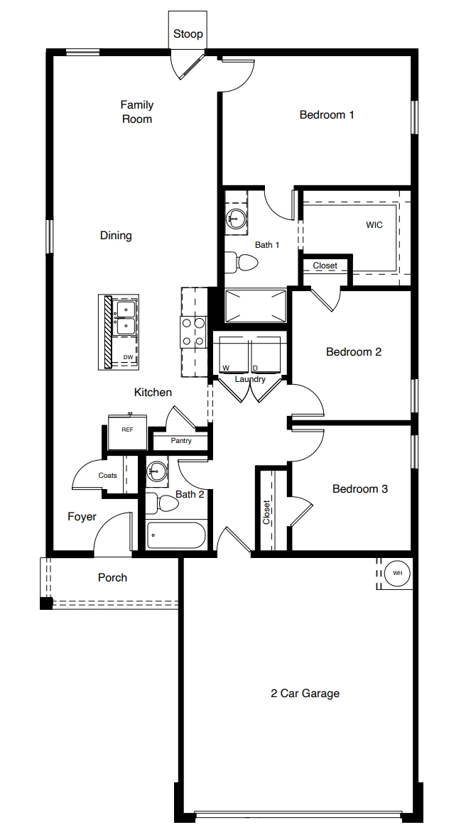 Layout of Axis single-story floor plan
