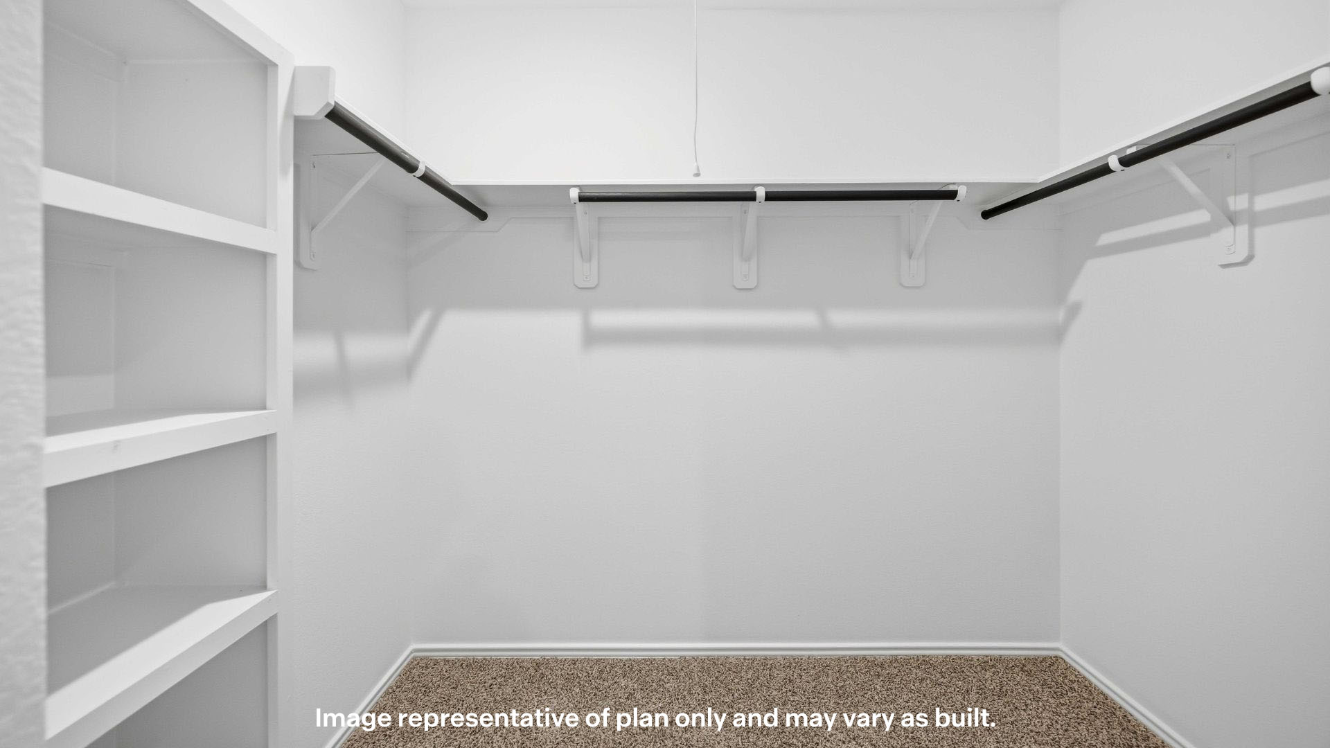 Primary walk-in closet with extra storage space