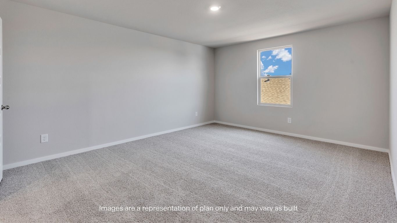 The upstairs landing provides convenient access to the primary suite, guest bedrooms, bathroom, and laundry area.