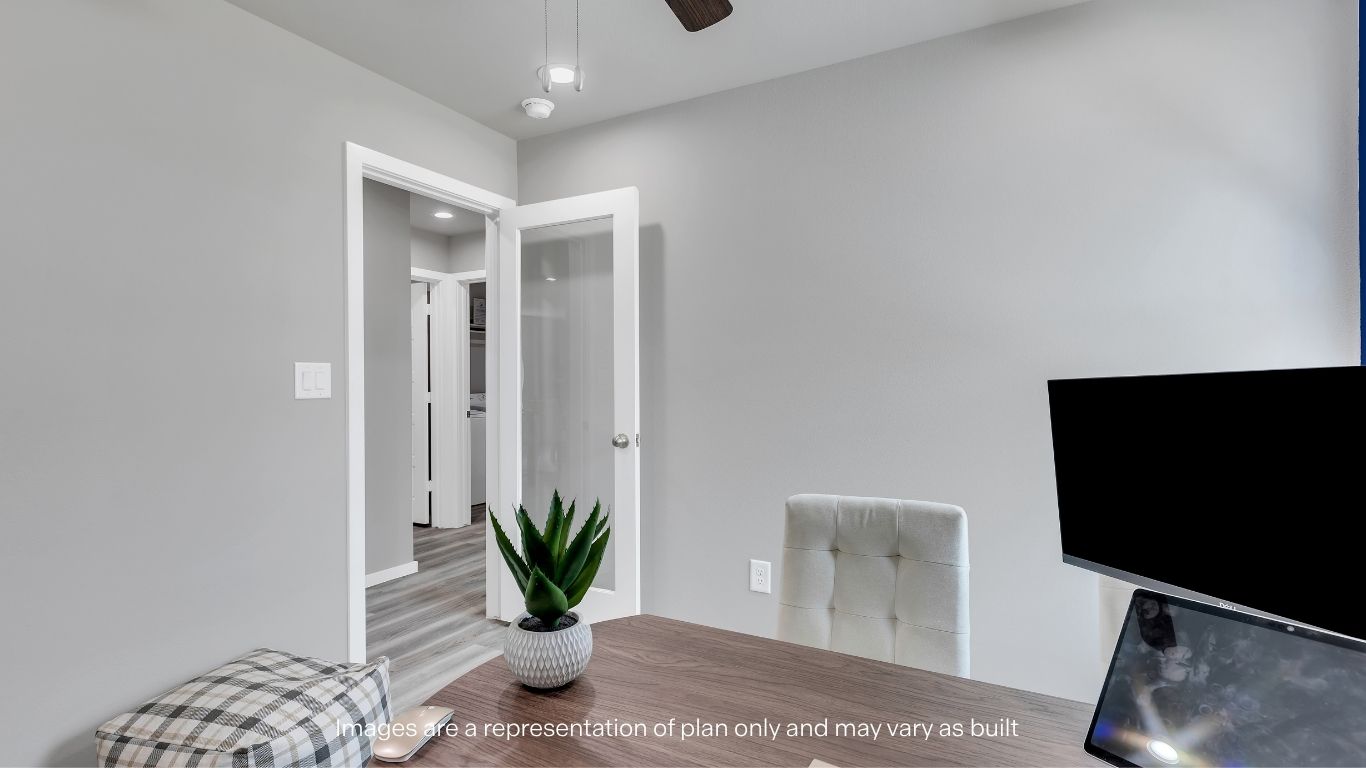 Guest bedroom 3 with side window and plush carpet floor