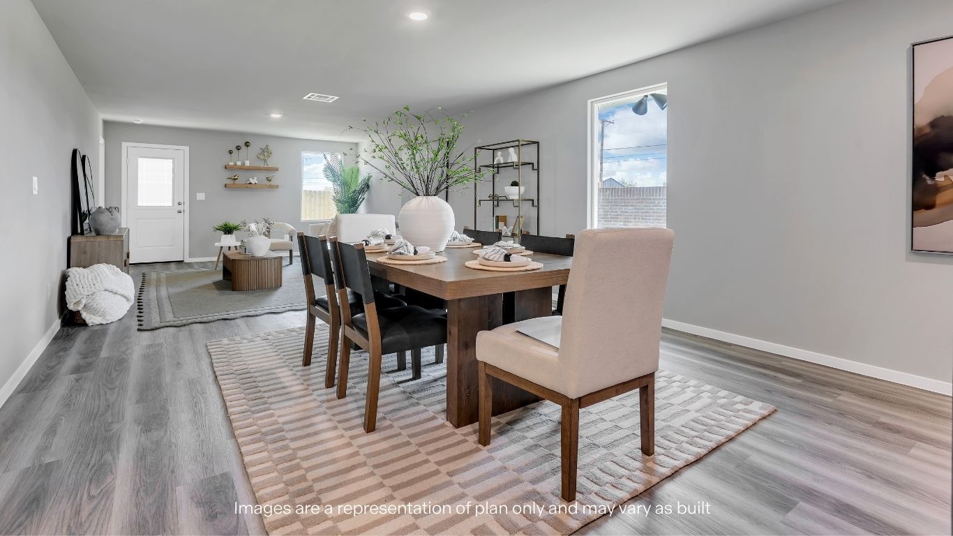 Open concept living, family, dining, and kitchen space