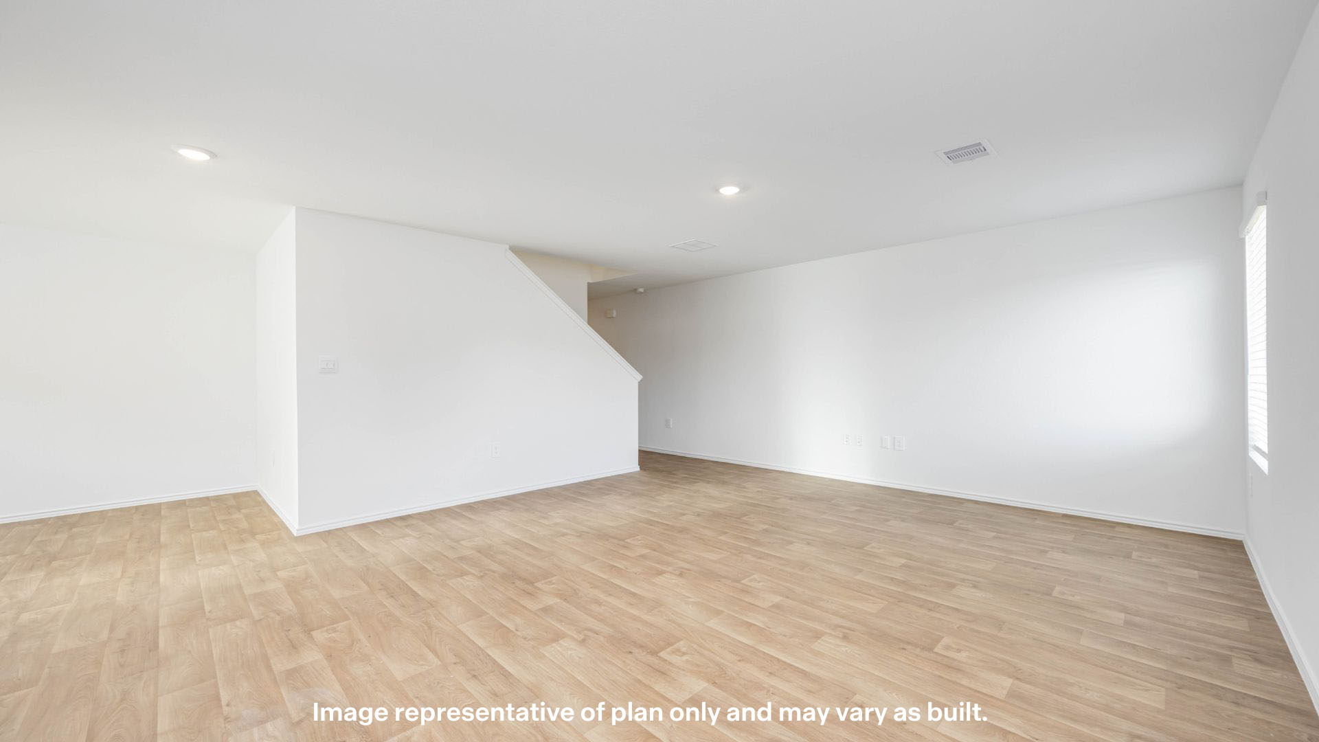 Open concept kitchen, living, family, and dining room space