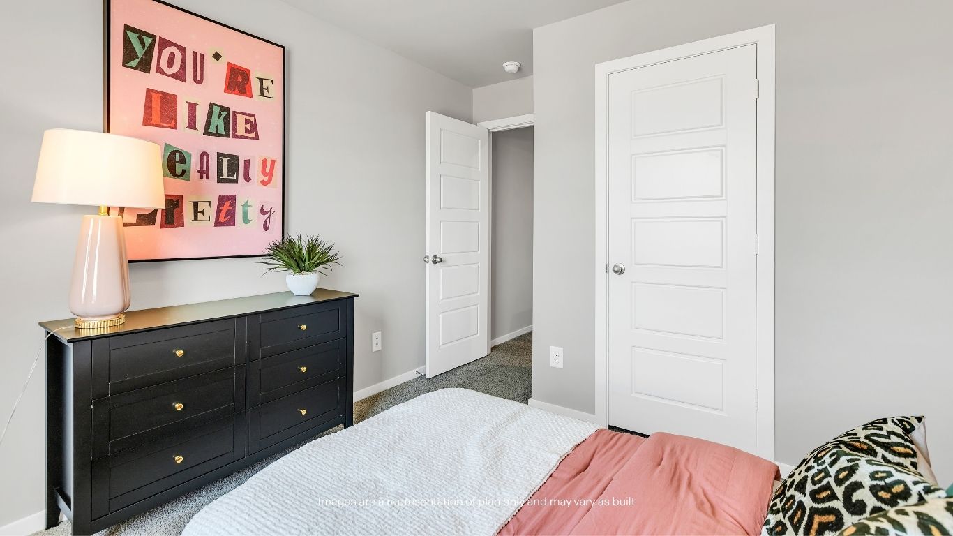 This versatile bedroom includes a closet and flexible layout, making it ideal for a bedroom, office, workout room, or playroom.