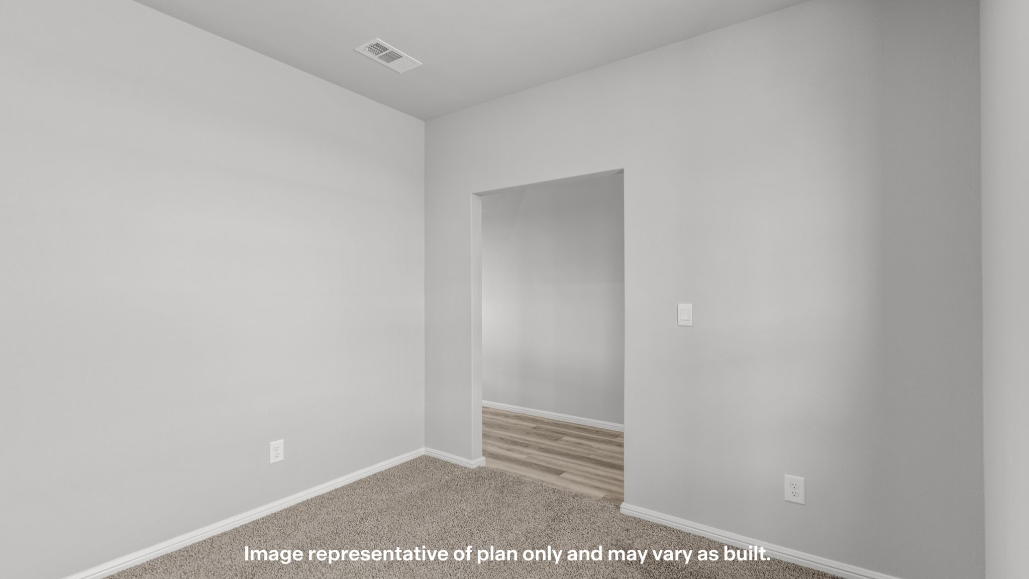 Private primary walk-in closet with extra storage space