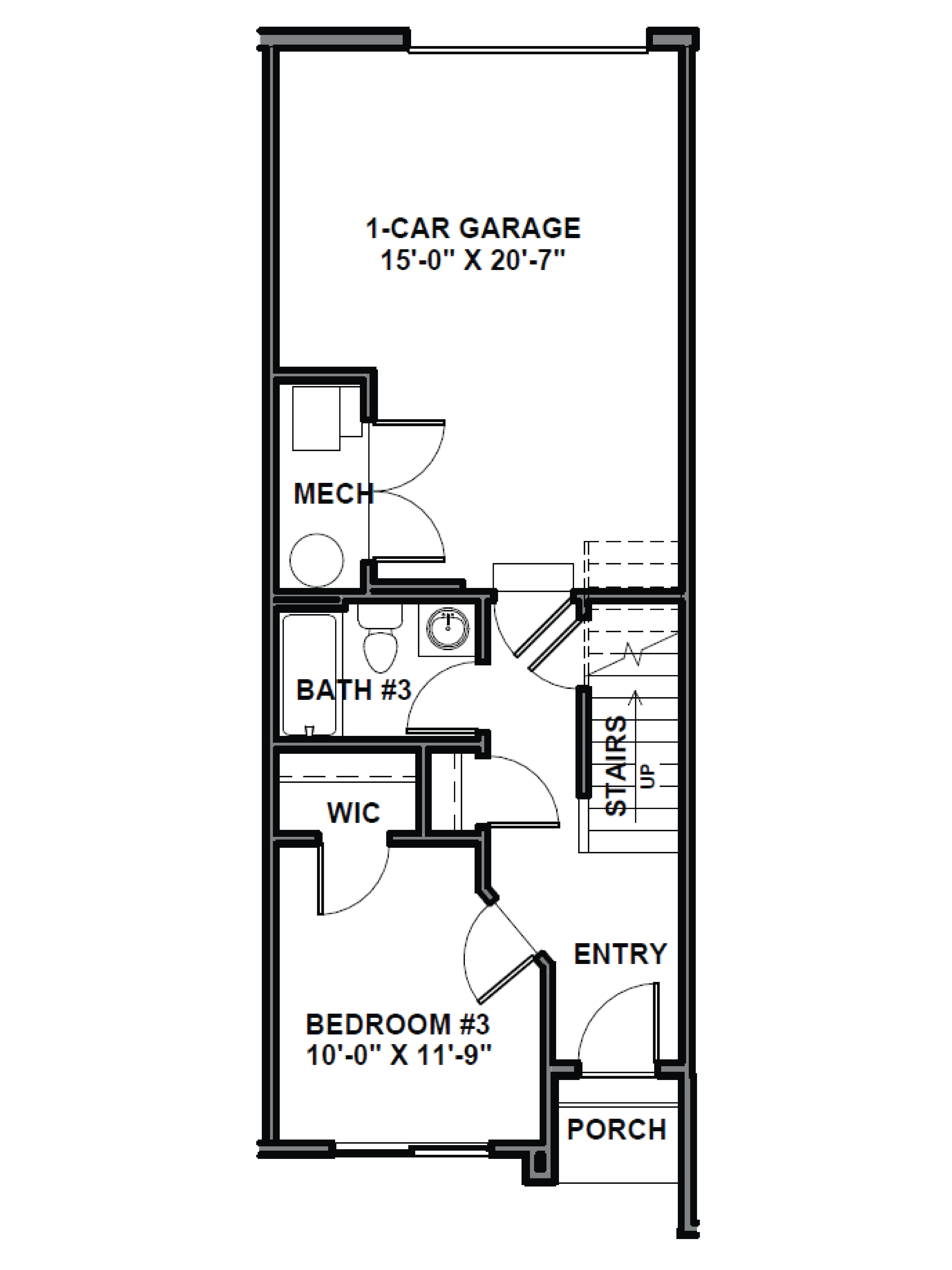 Emery townhome main floor plan in American Fork Utah.