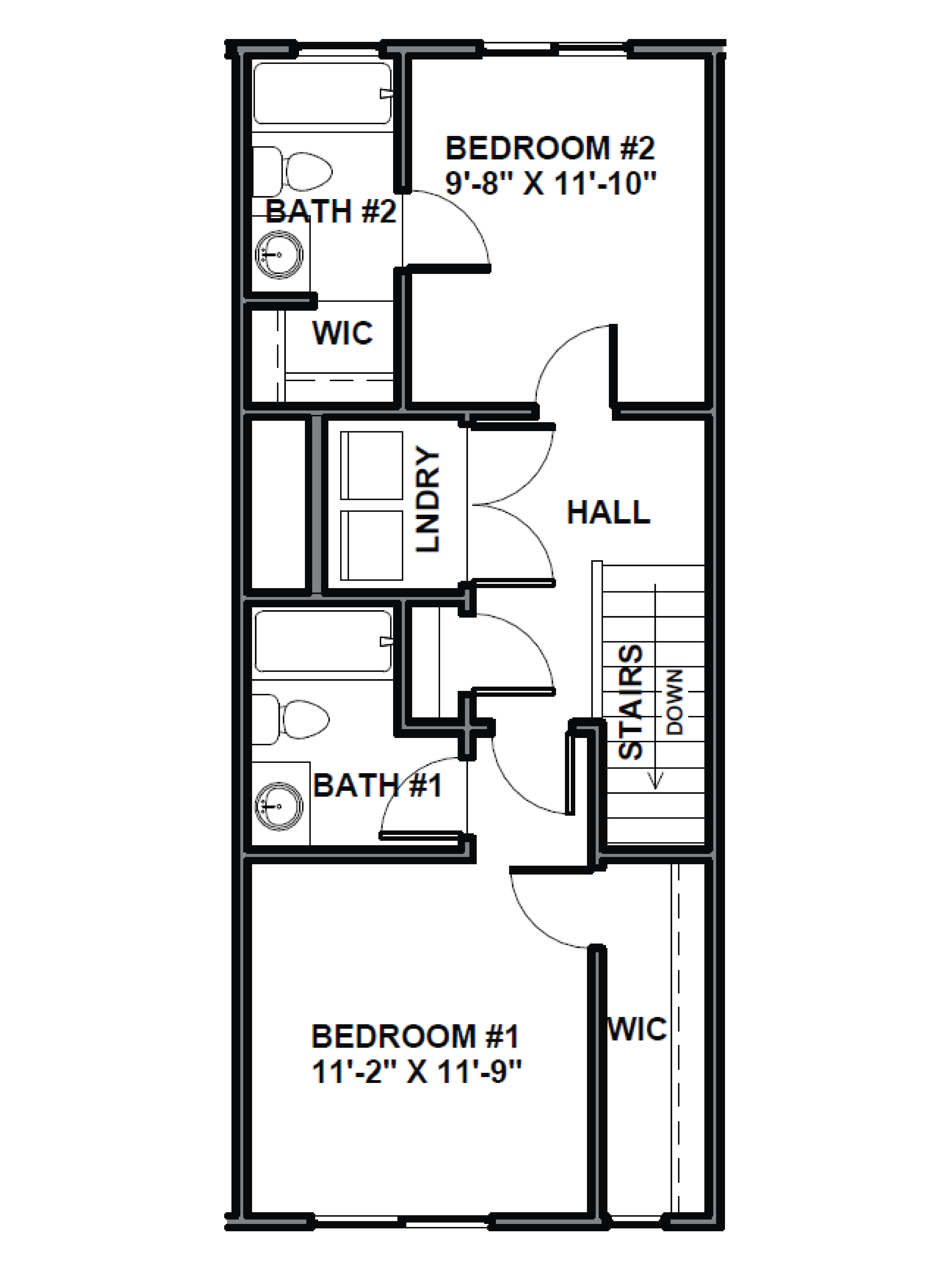 Emery townhome third level  floor plan in American Fork Utah.