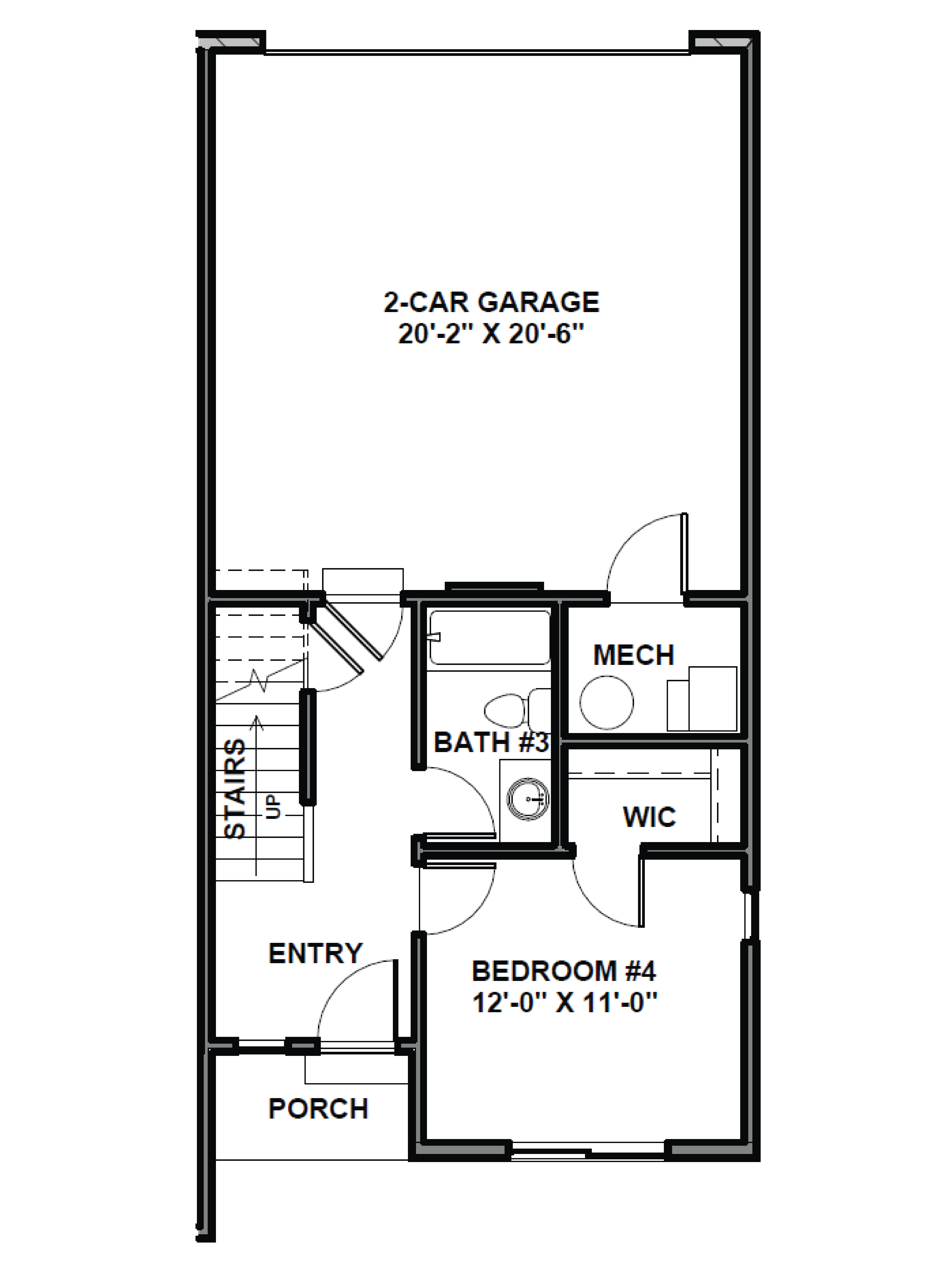 Oliver townhome floor plan in American Fork Utah.