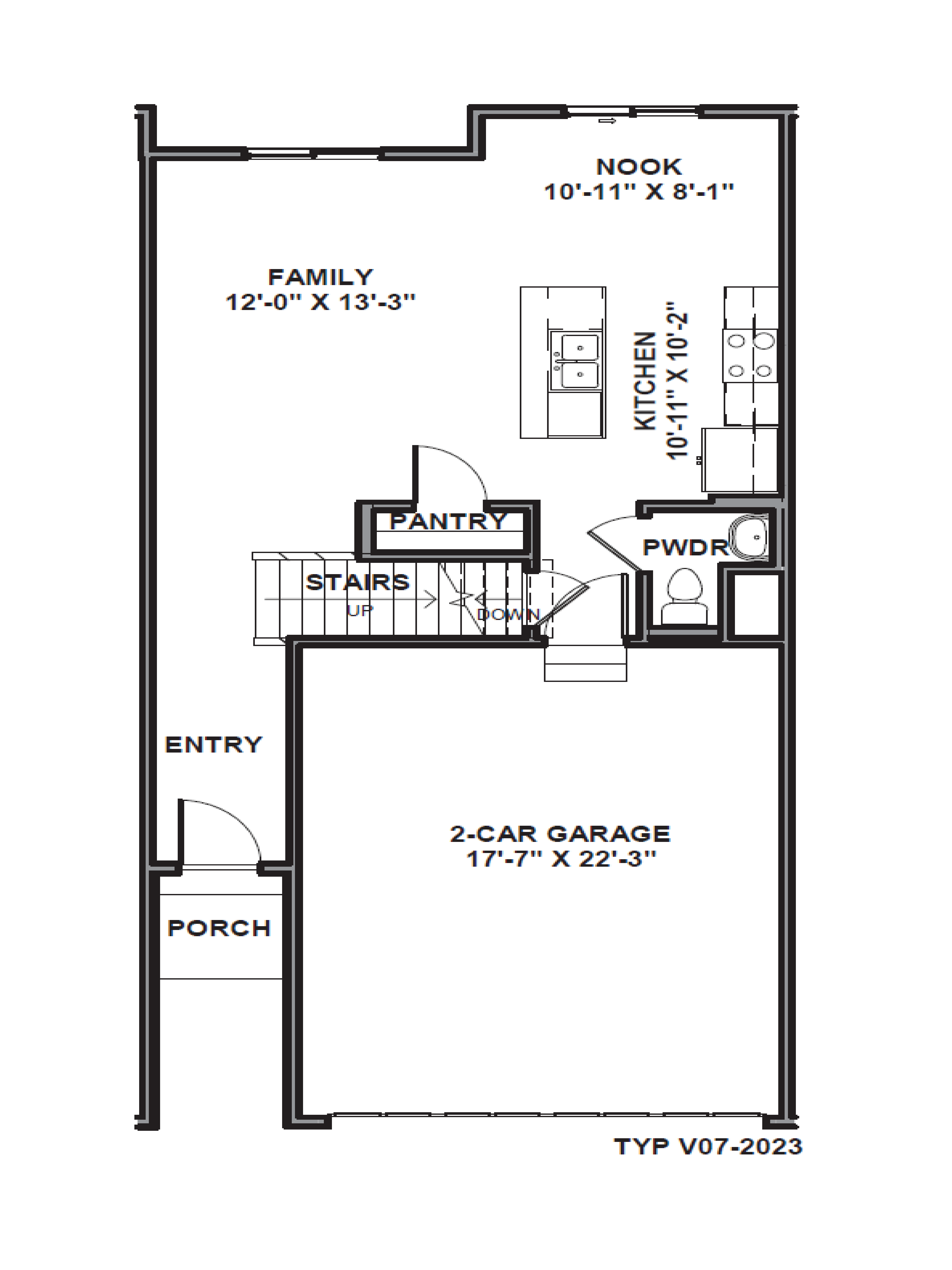 Millbrook floor plan townhome layout in Saratoga Springs Utah.