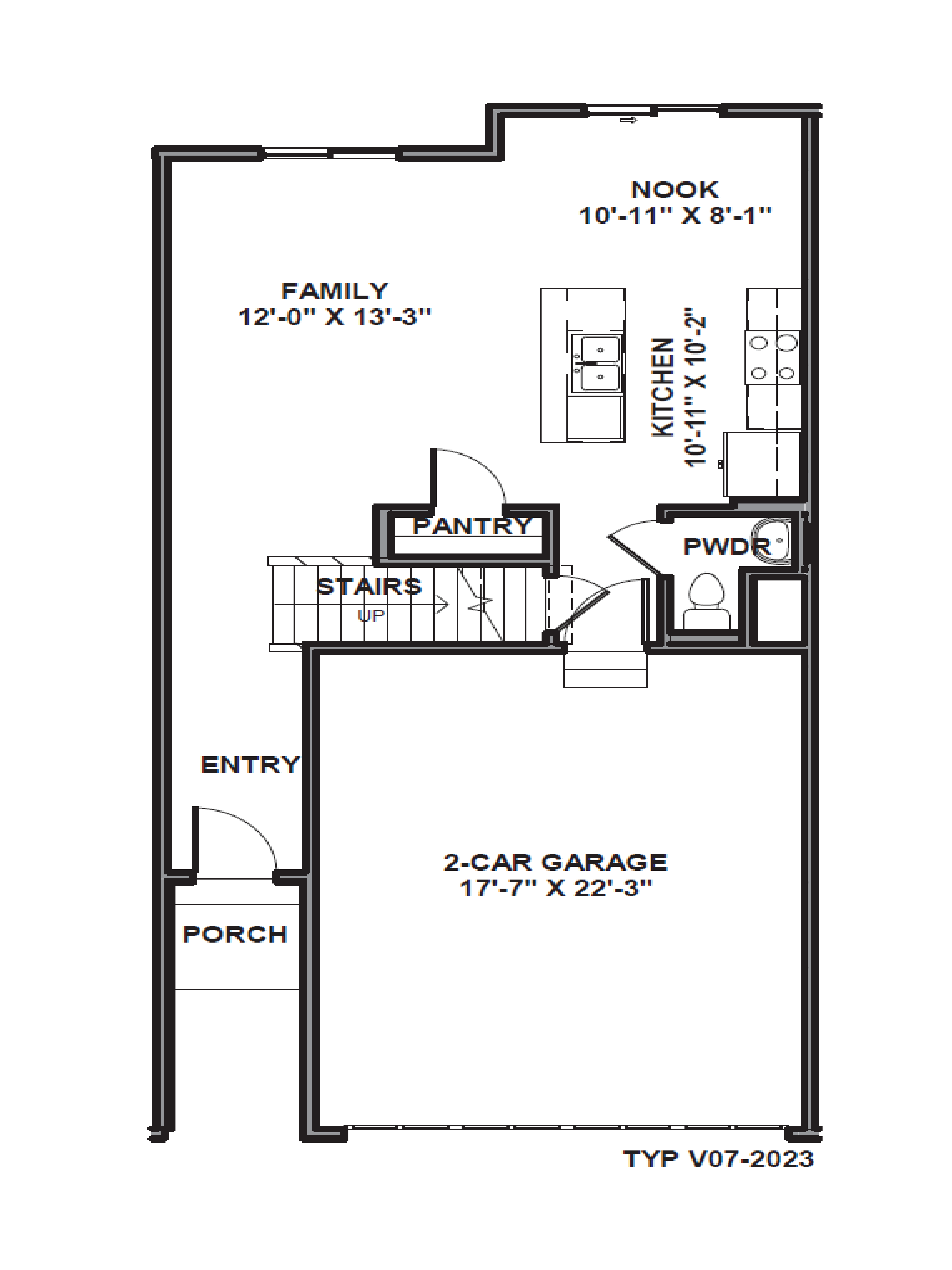 Oakridge floor plan townhome layout in Saratoga Springs Utah.